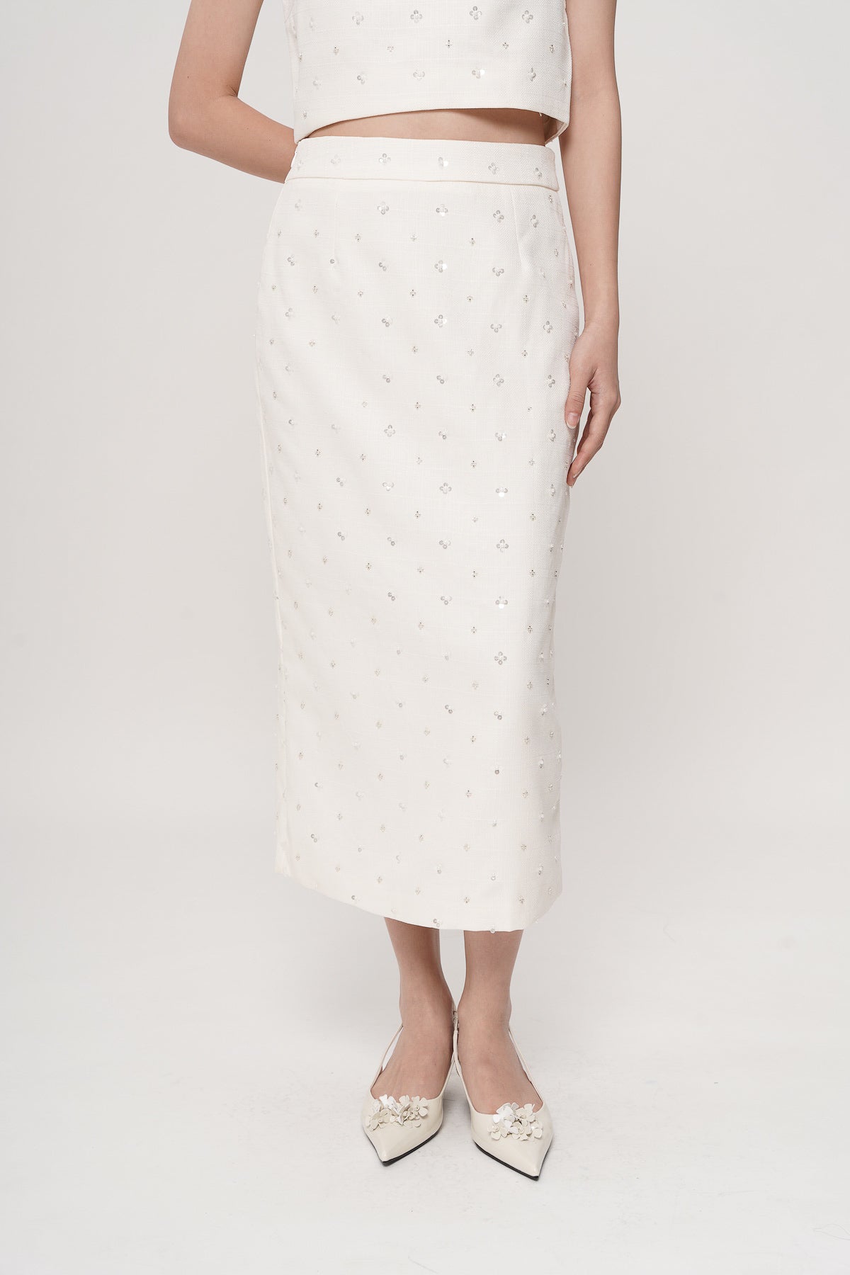 Junko Embellished Midi Skirt