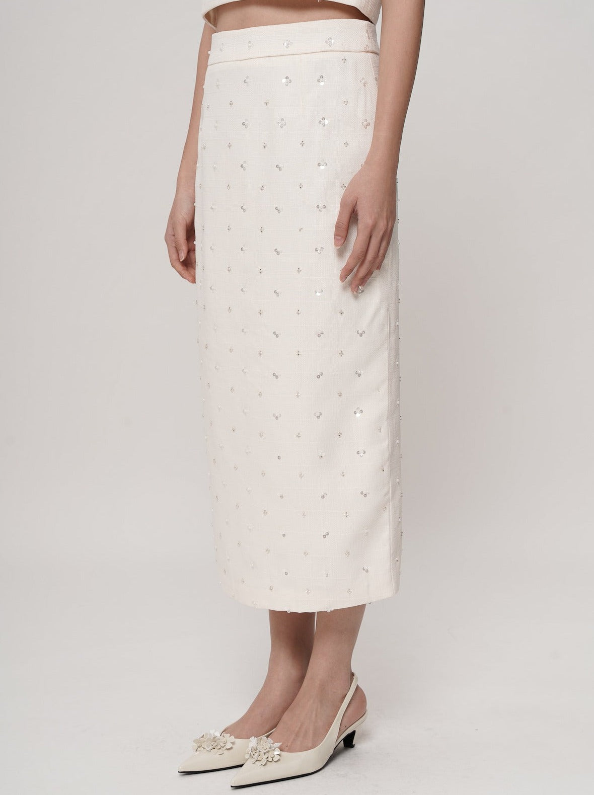 Junko Embellished Midi Skirt