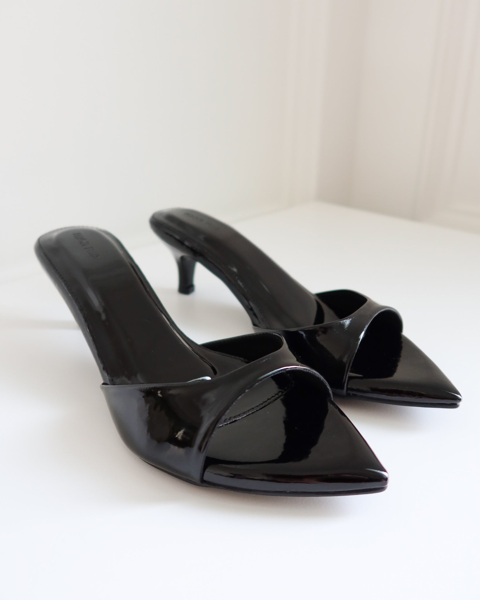 On-Point Glossy Heels In Black (LAST PIECES) - Main Image