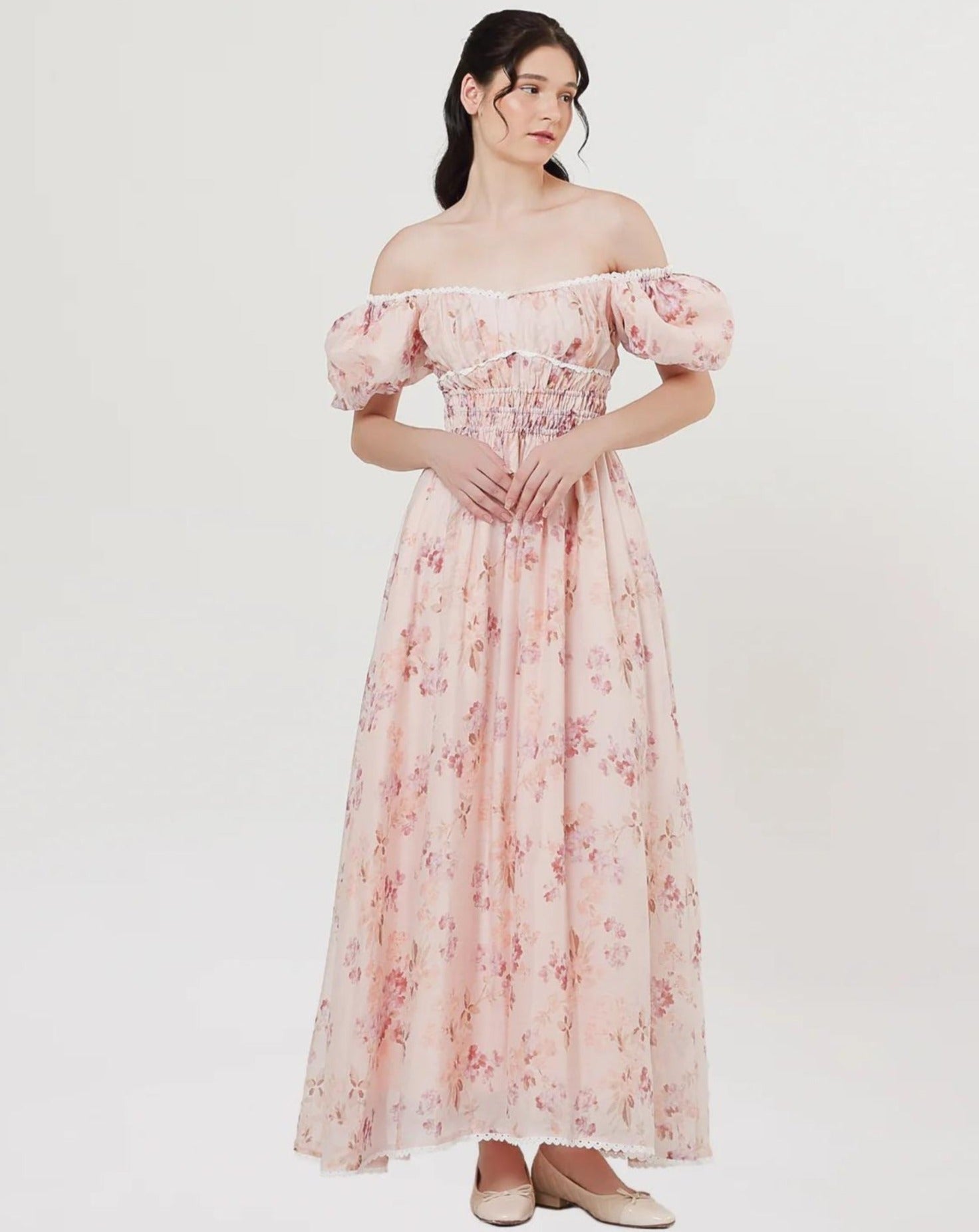 Isabella Dress in Floral Pink