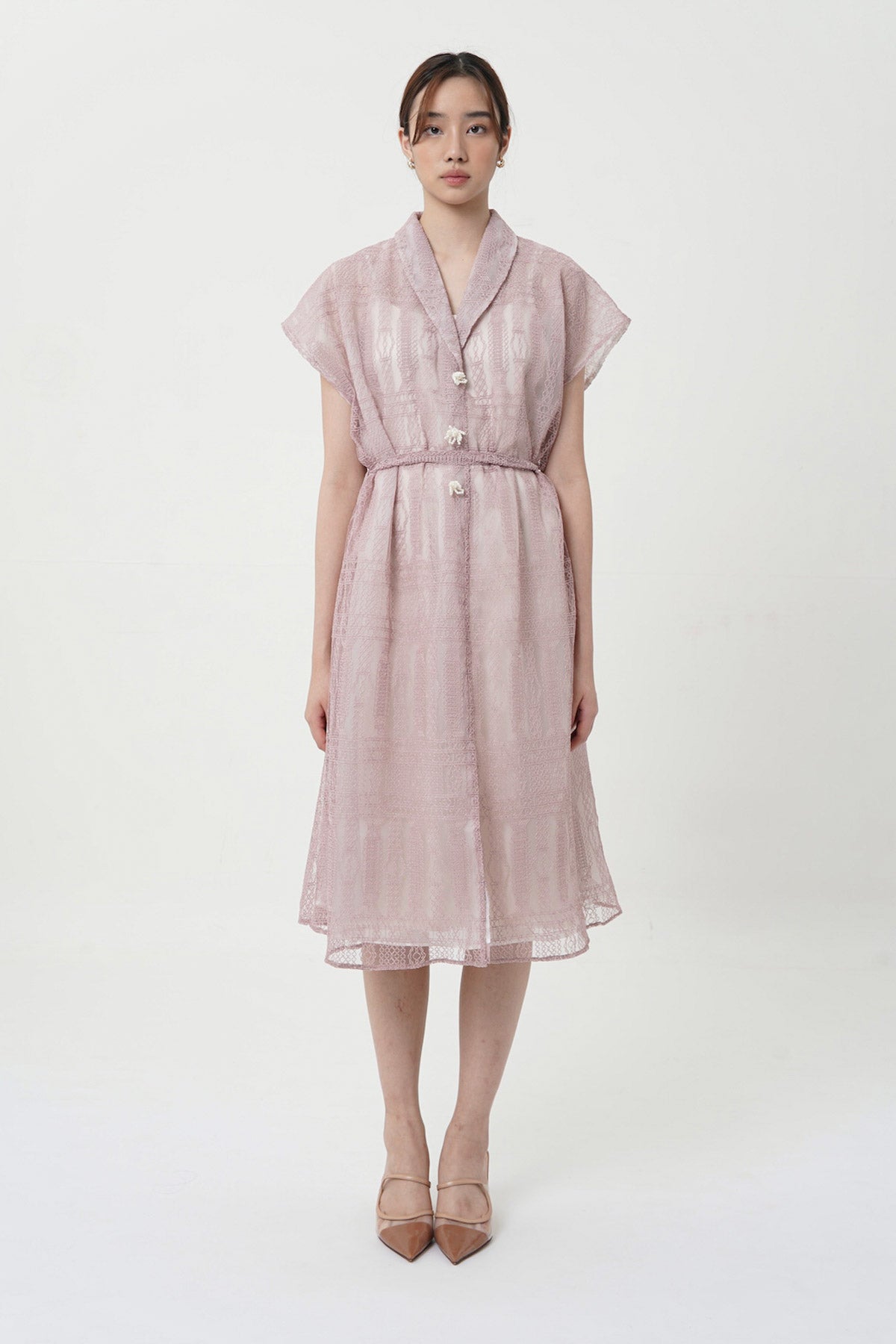 Ysella Outer Dress In Dusty Pink