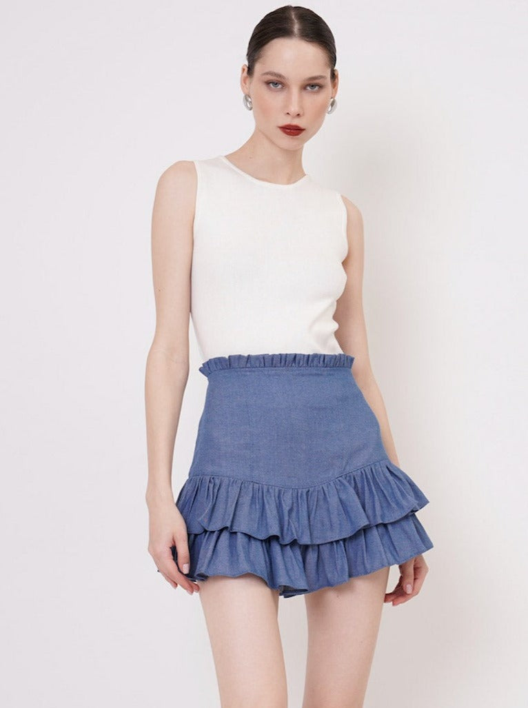 Annora Skirt In Denim Blue