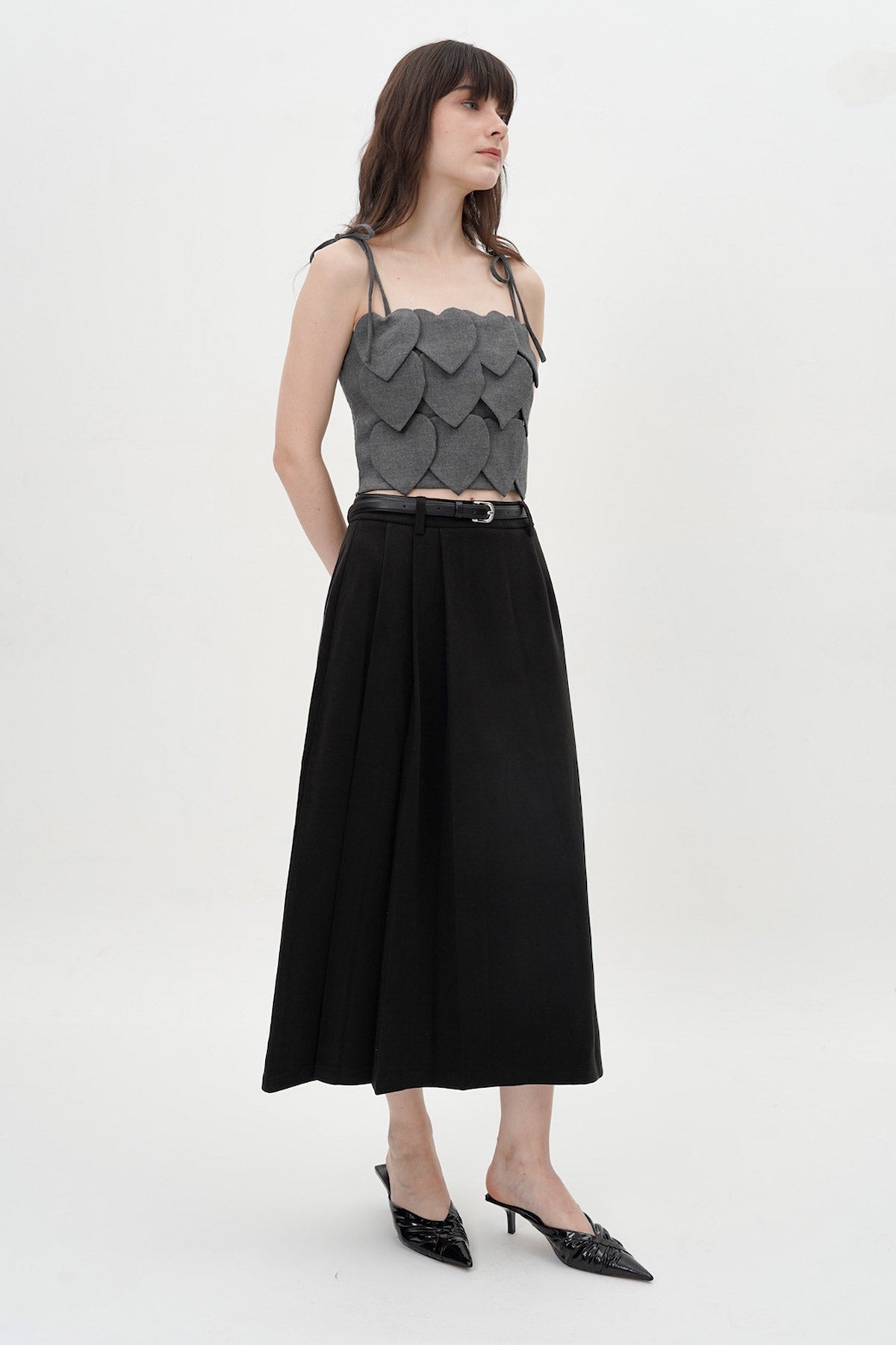 Marie Midi Skirt In Black