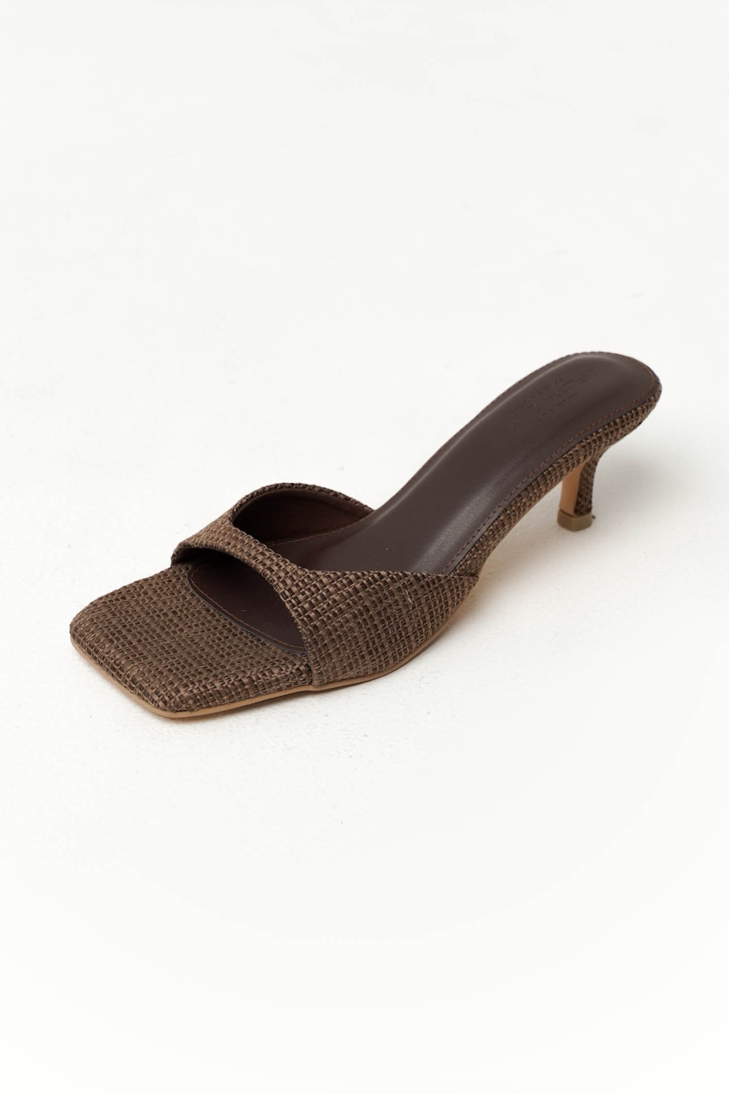 Isla Square Heels In Rattan Brown
