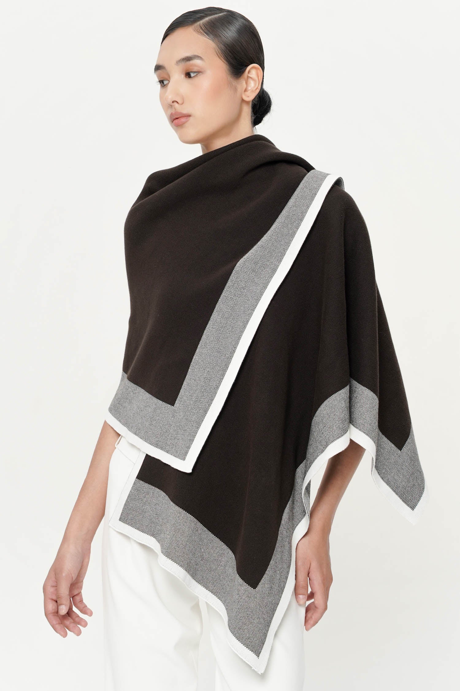 Norris Cape Shawl in Espresso Knit