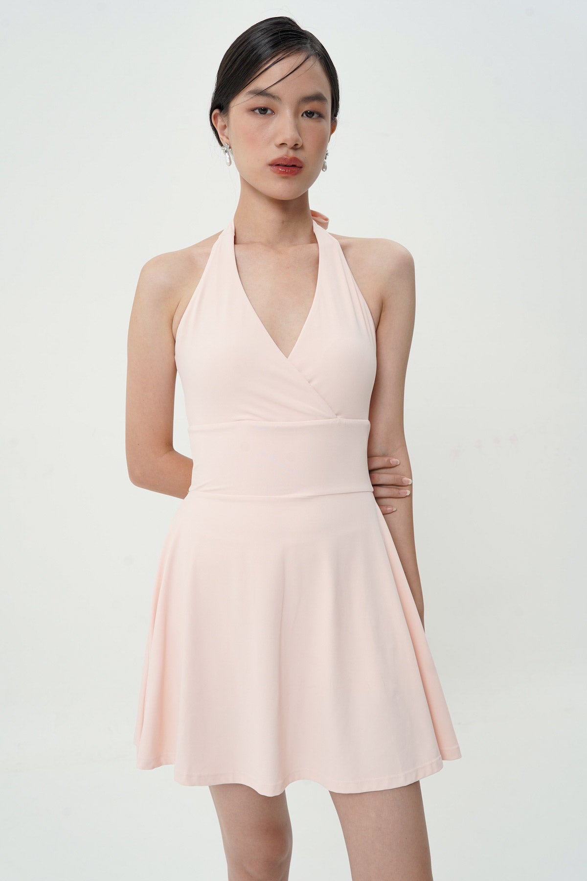 Expressive Dress in Peach