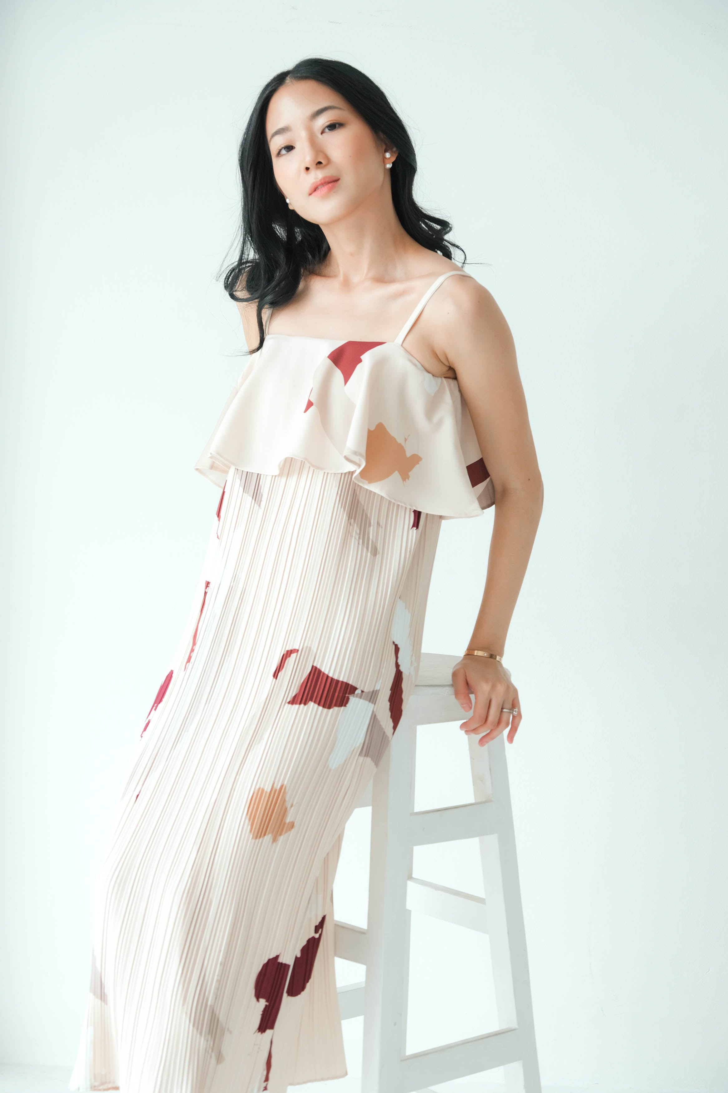 Callie Latte Print Dress
