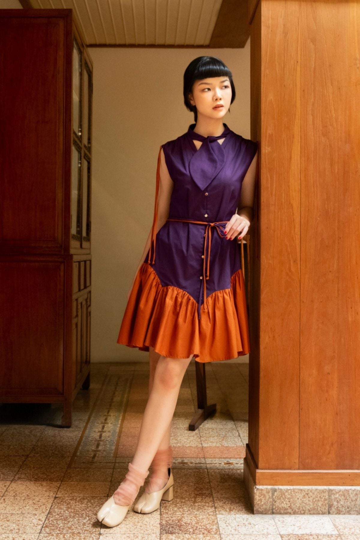 Darlene Mini Dress In Purple - Terracotta