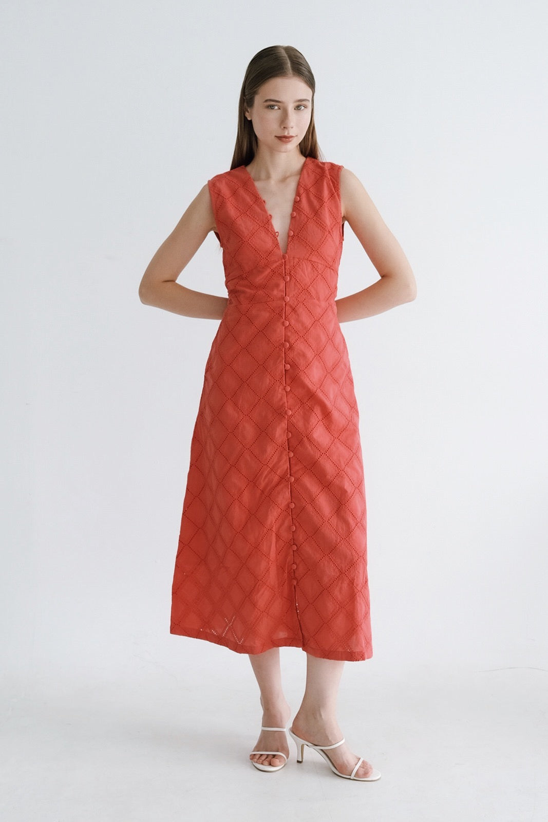 Allyson Dress In Coral (2 Left)