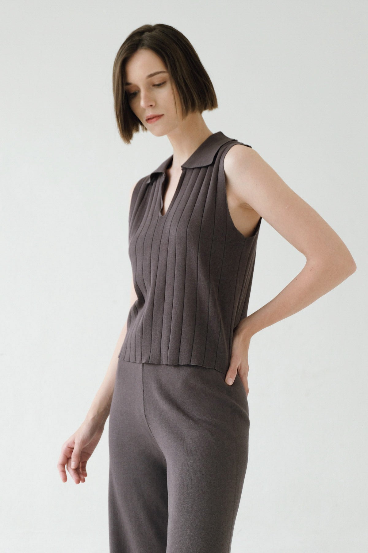 Felicia Knit Set In Grey(2 LEFT)