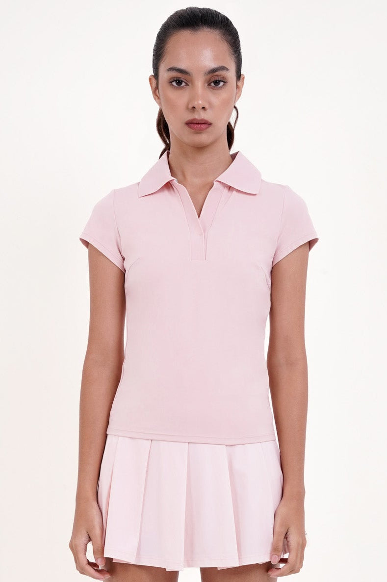 Baseline Polo Top in Rose