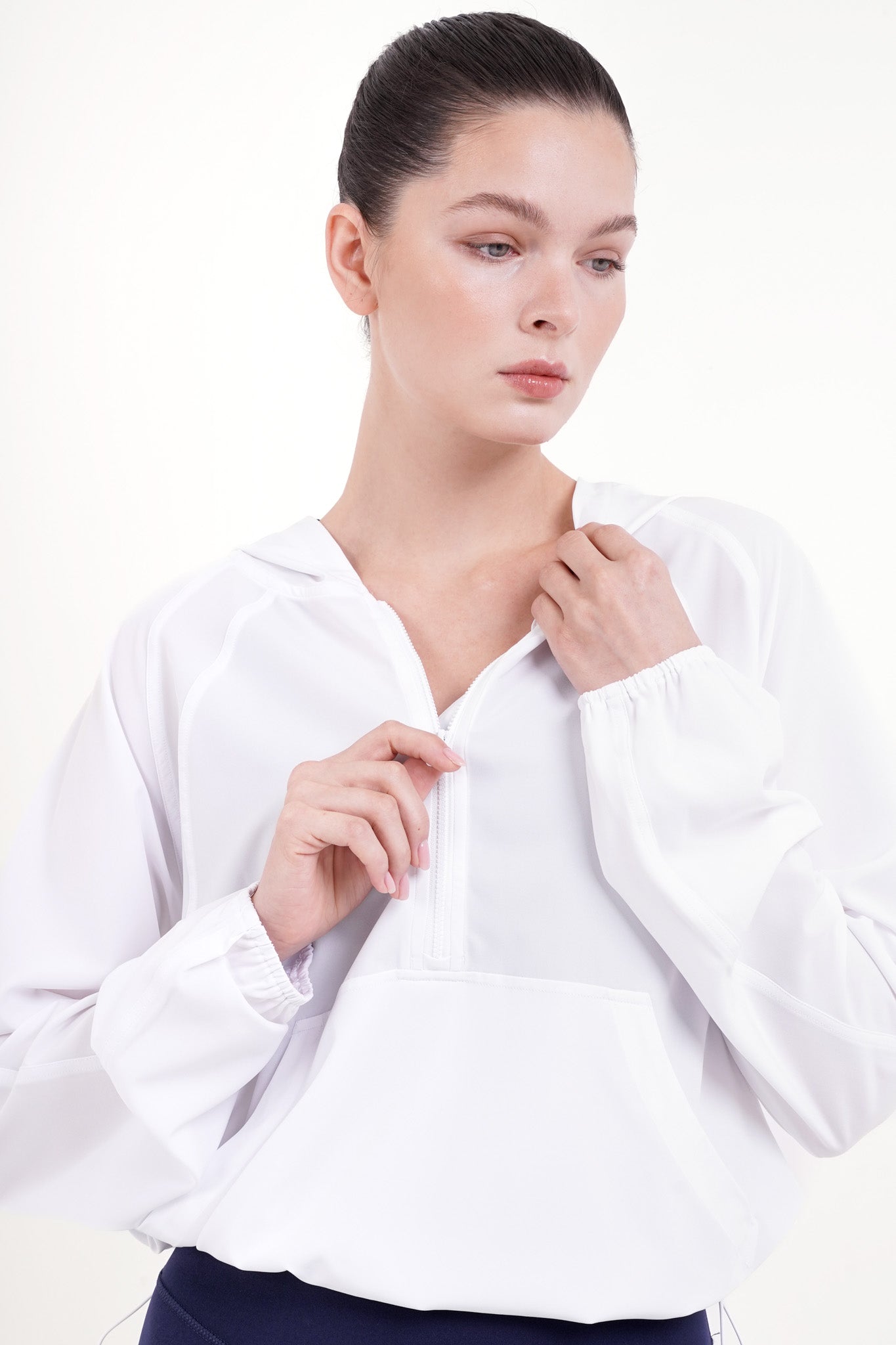 Supreme Half-Zip Hoodie in White