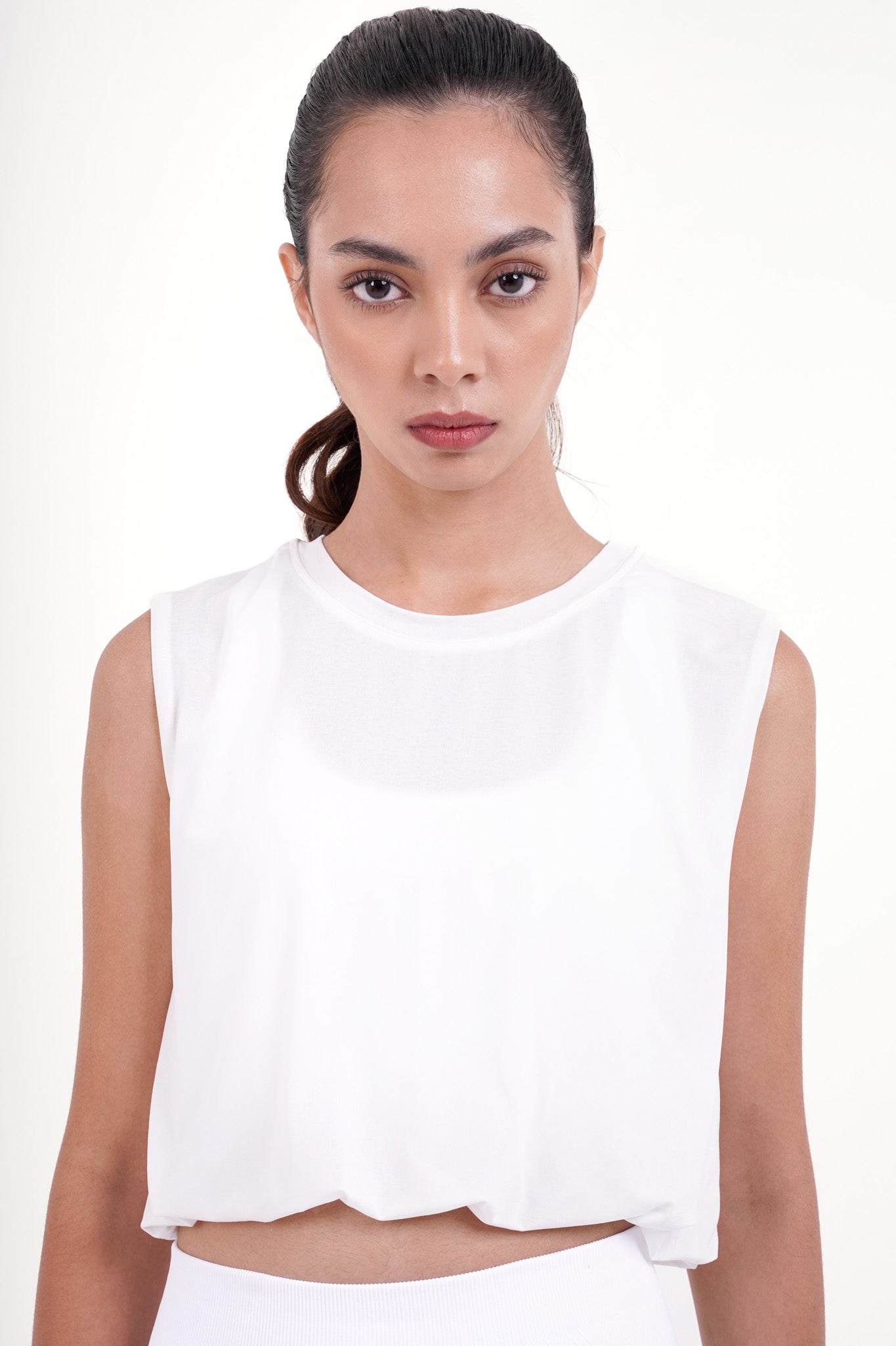 Fluff Tank Top in White