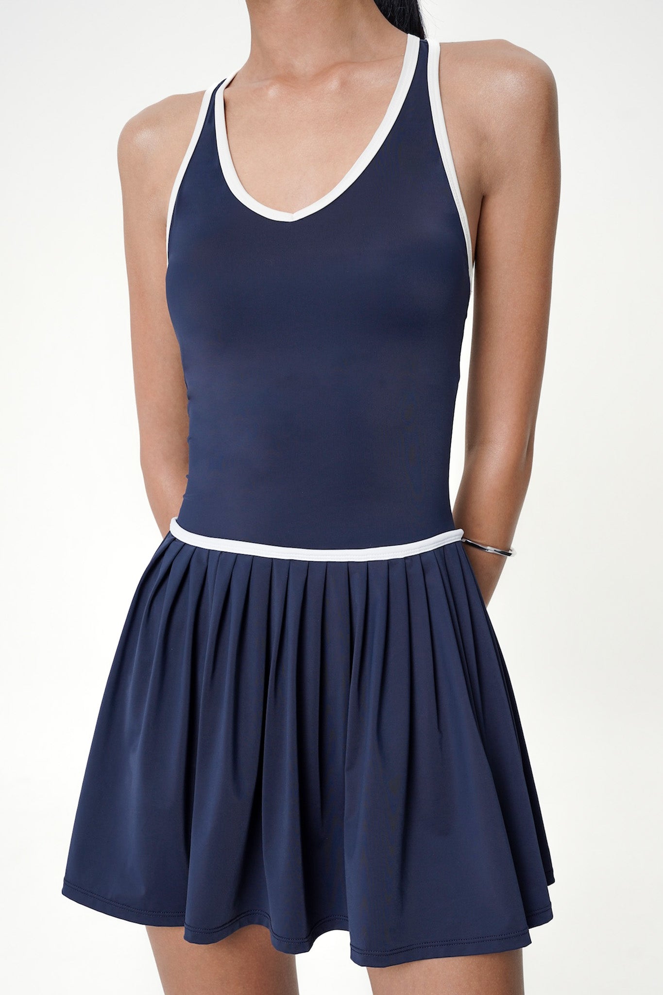 Limitless Contrast Dress in Navy