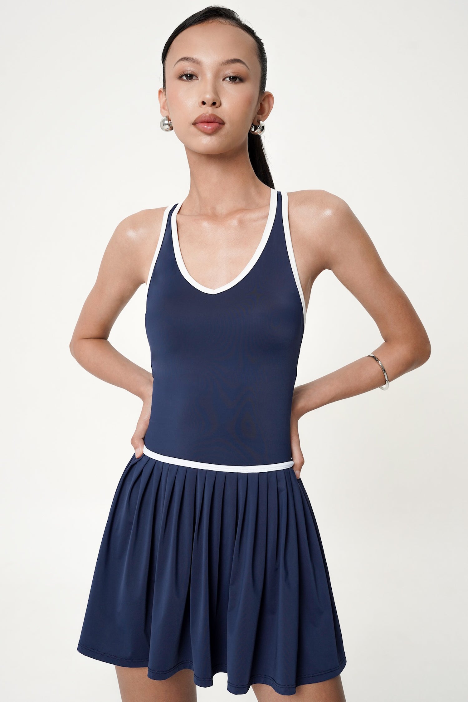 Limitless Contrast Dress in Navy