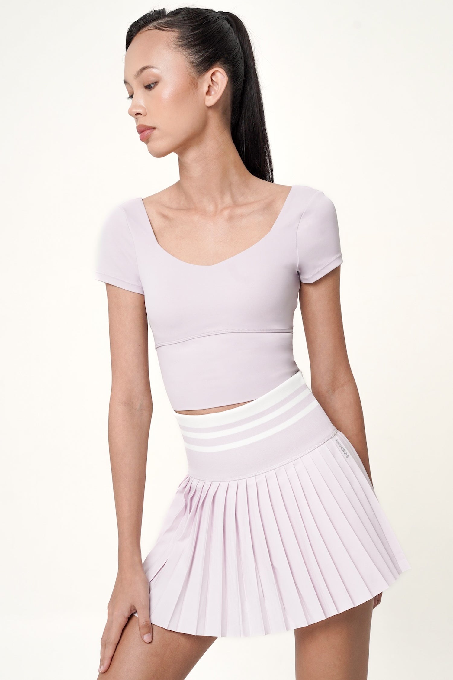 Sideline Pleated Skirt in Rosé