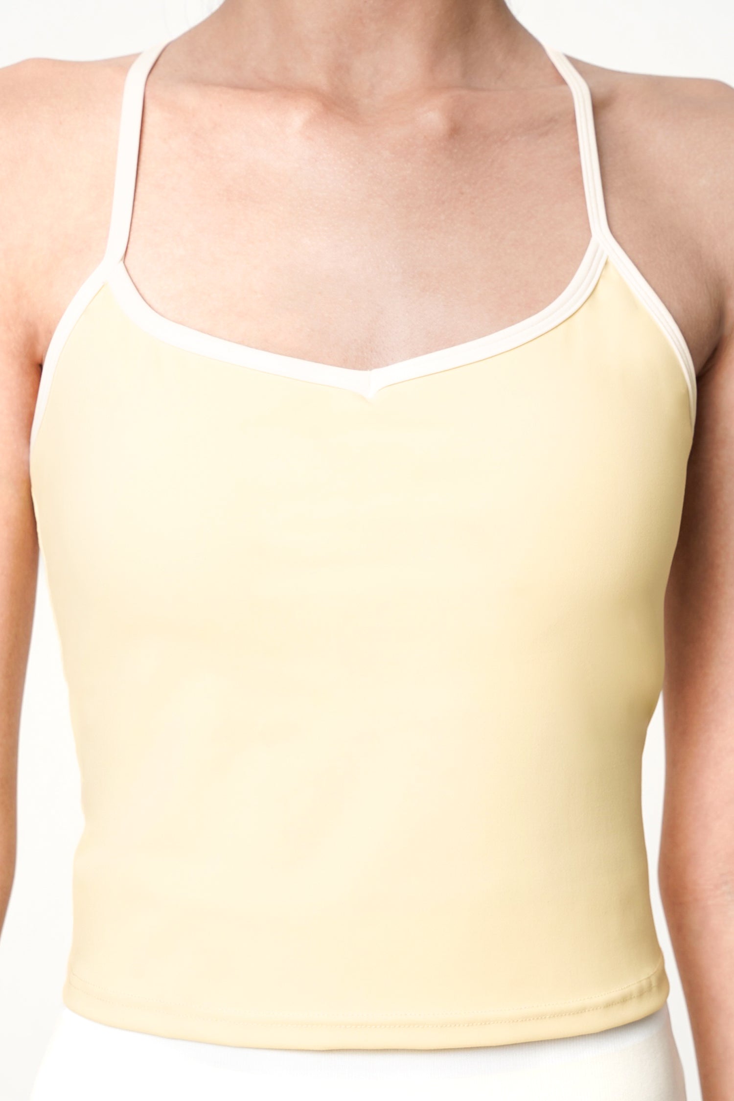 Heart Contrast Bra Tank in Butter