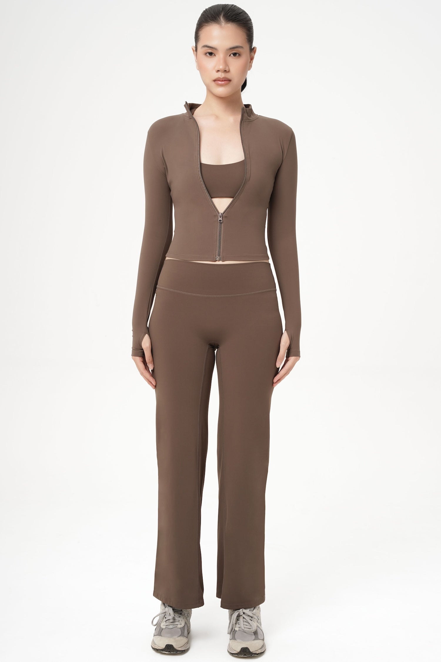 Smooth Straight Pants in Choco