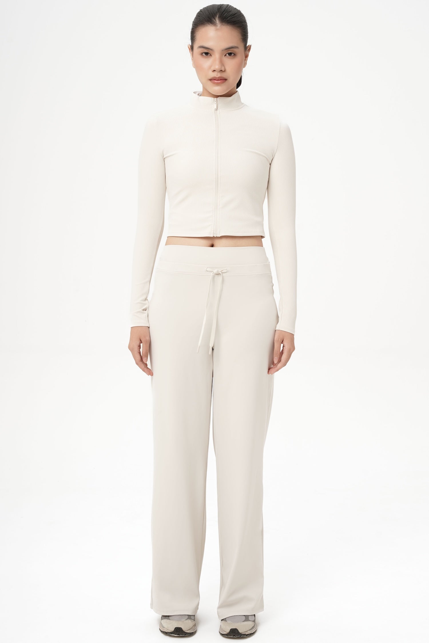 Outline Ribbed Jacket in Eggshell