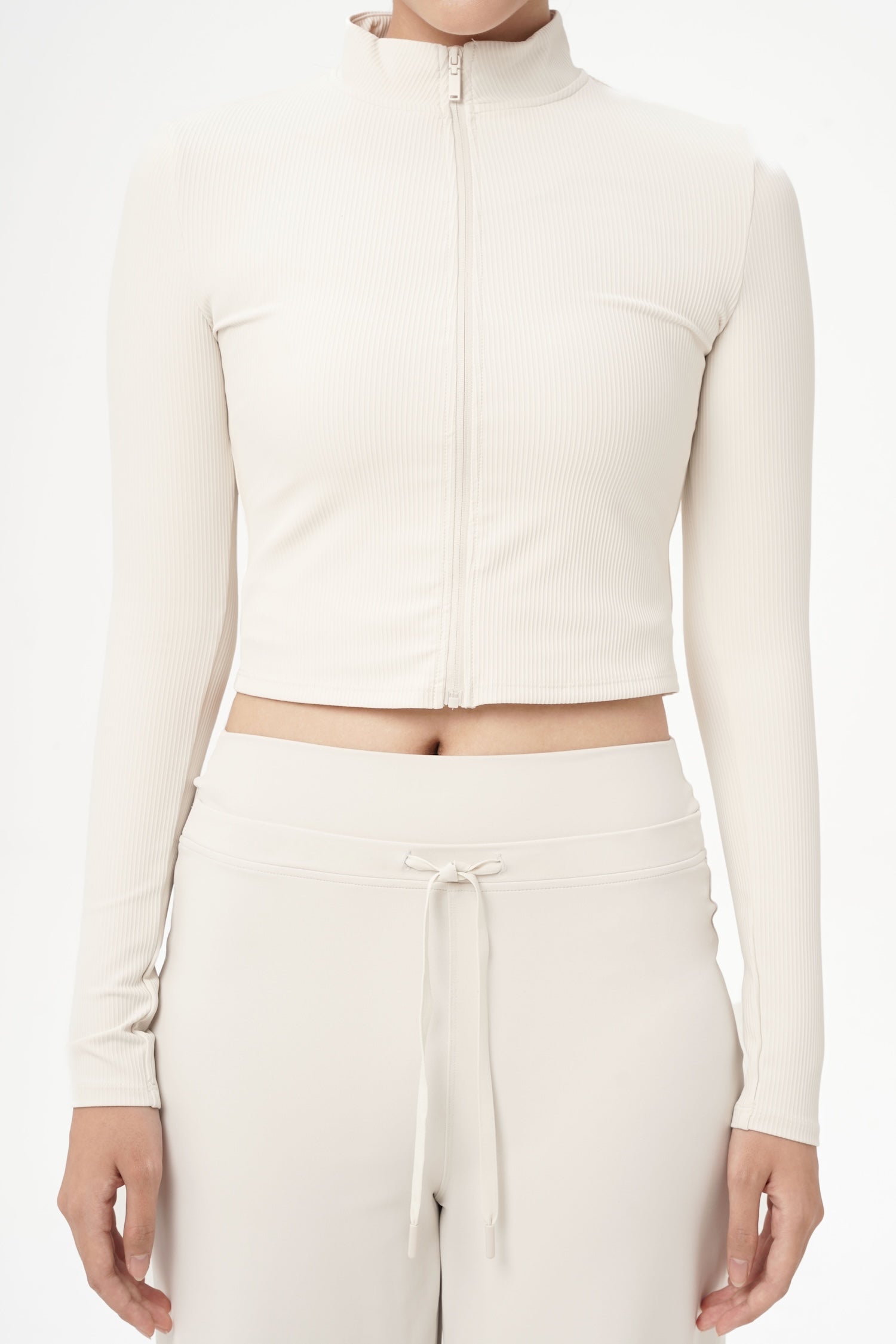 Outline Ribbed Jacket in Eggshell