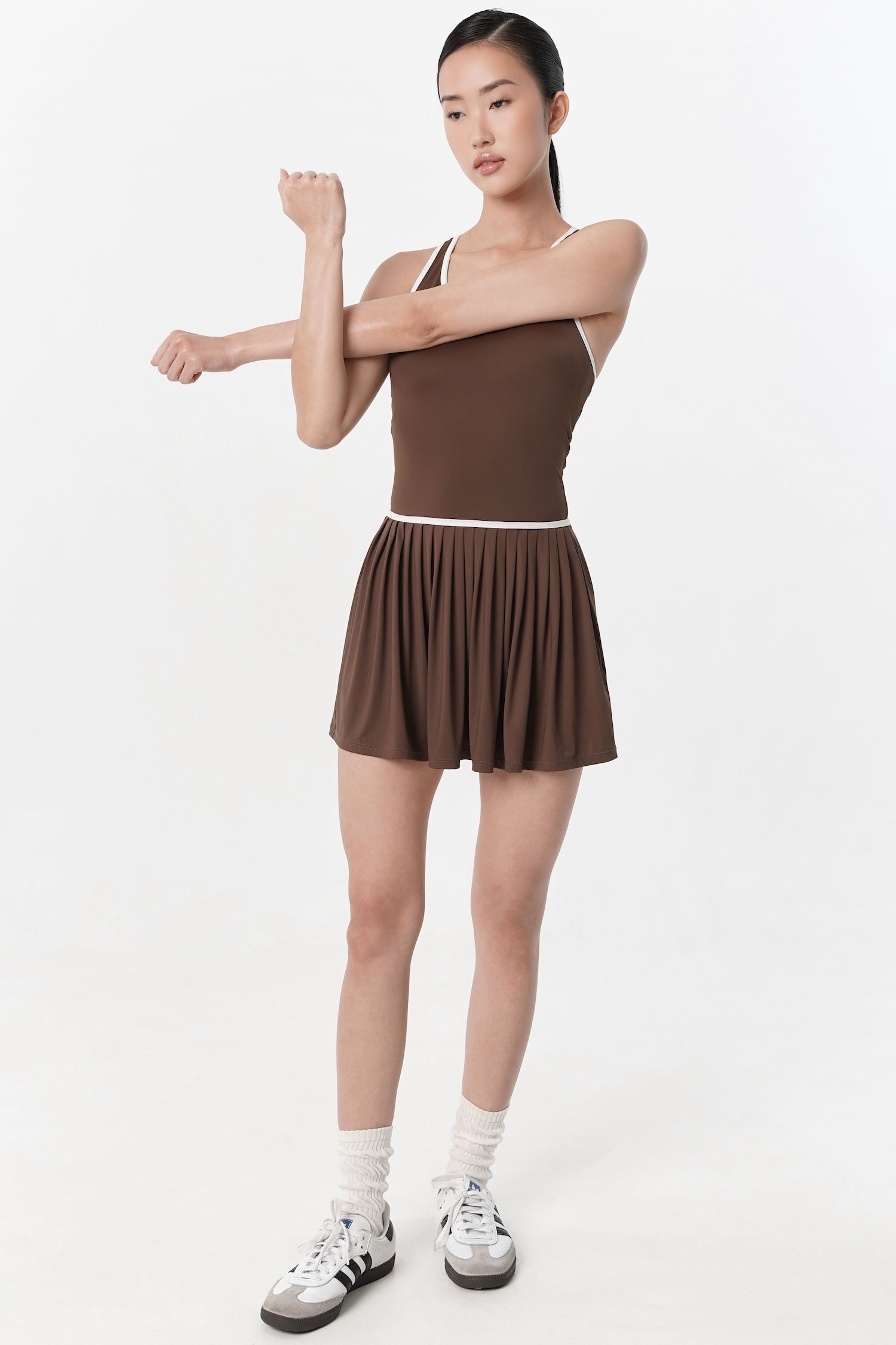 Limitless Contrast Dress in Espresso