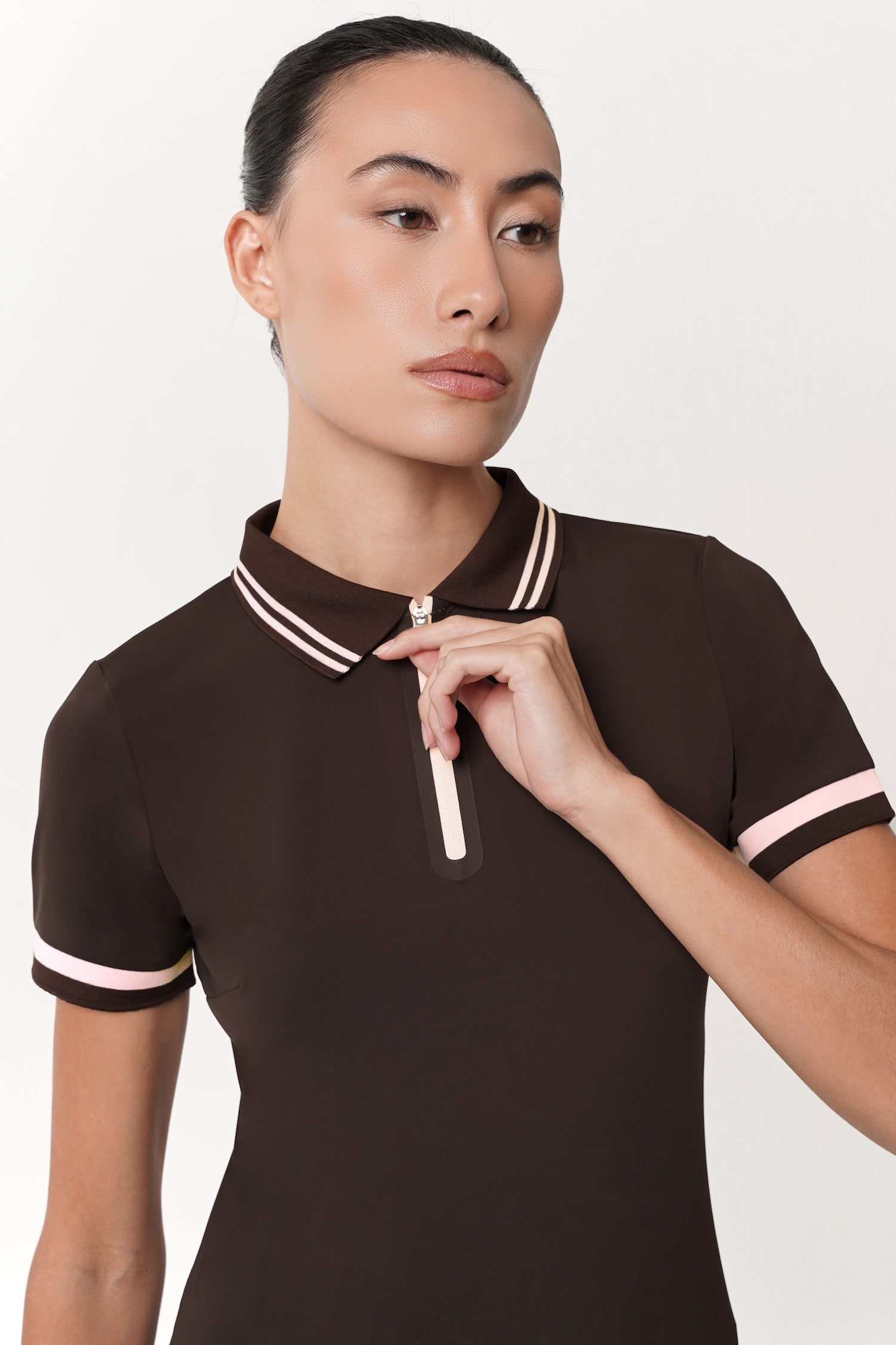 Front Court Polo in Espresso Pink