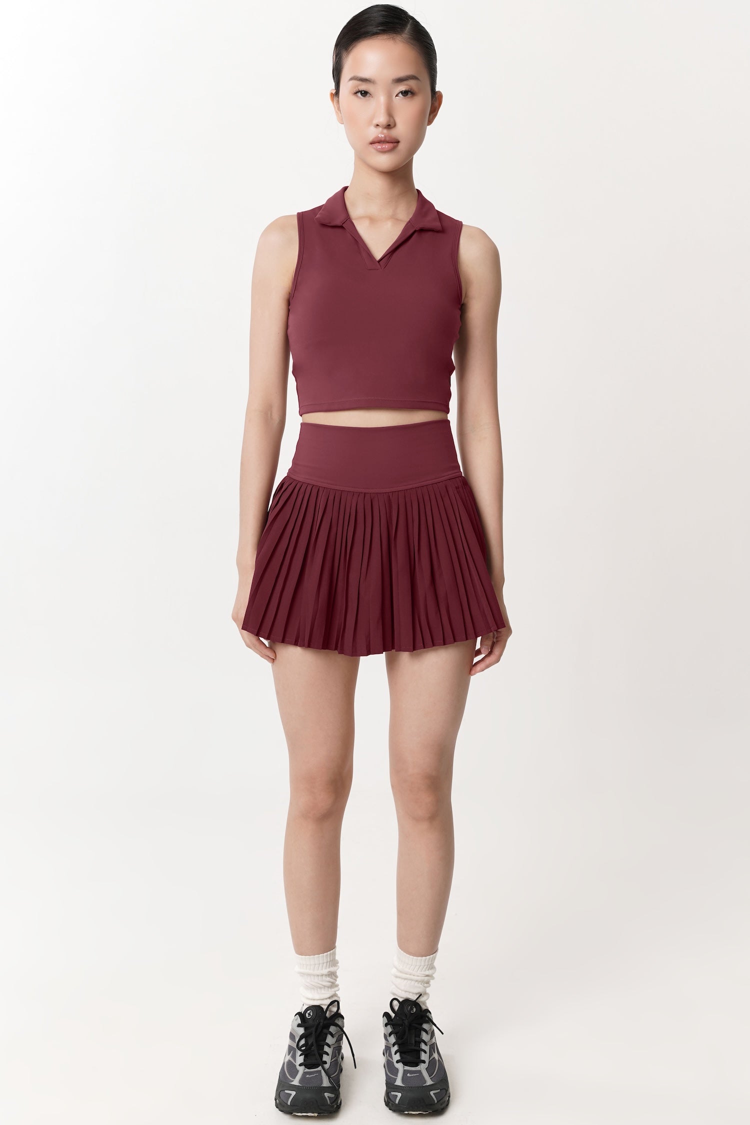 Pristine Polo Top in Wine