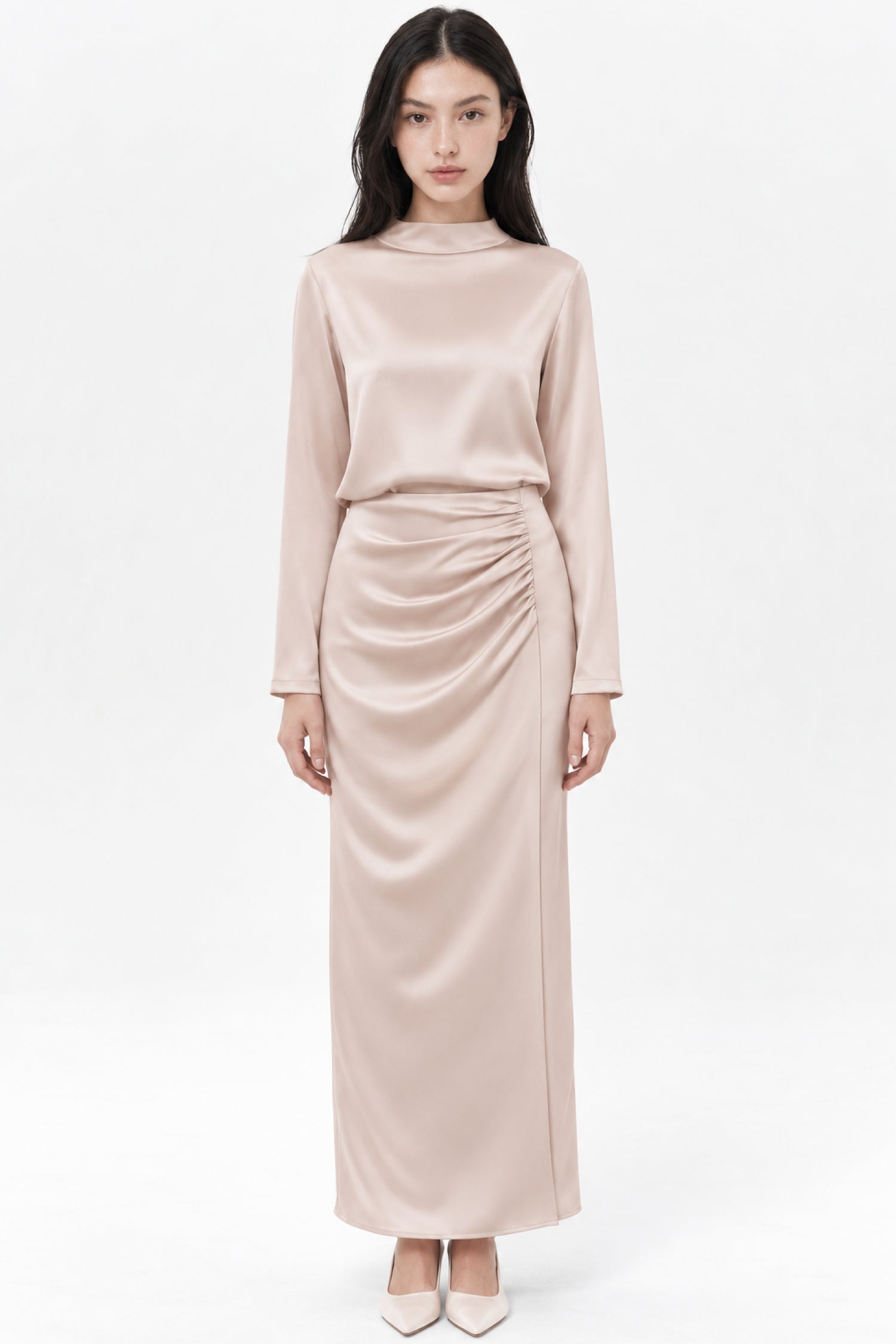 Anessa Maxi Skirt In Dusty Pink