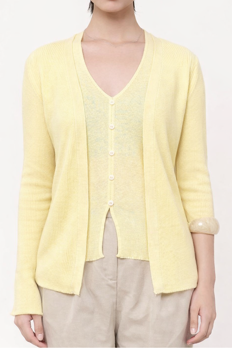 Liora Two-Piece Halter Knit Top In Butter