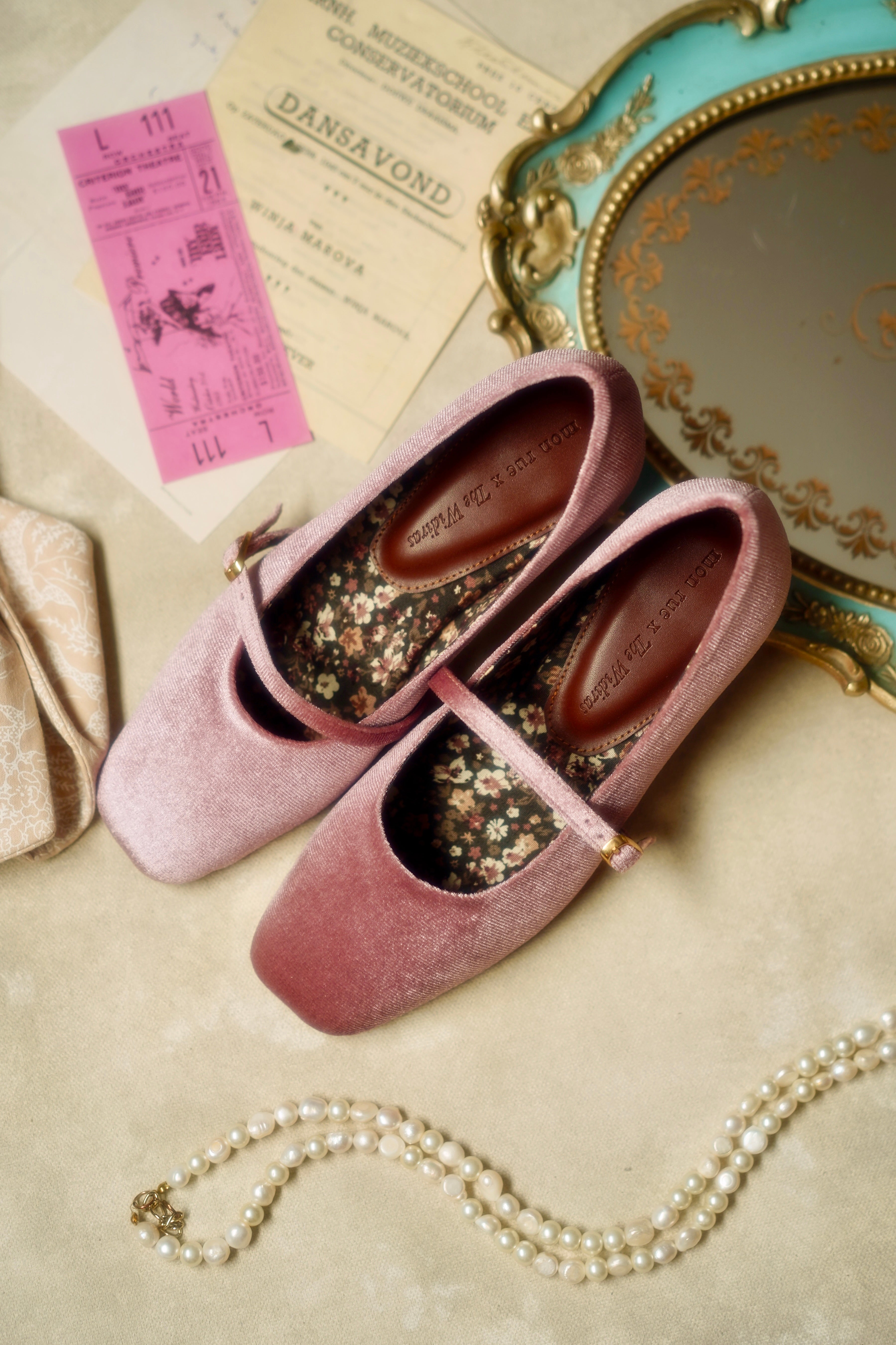 Mary Jane Flats in Pink