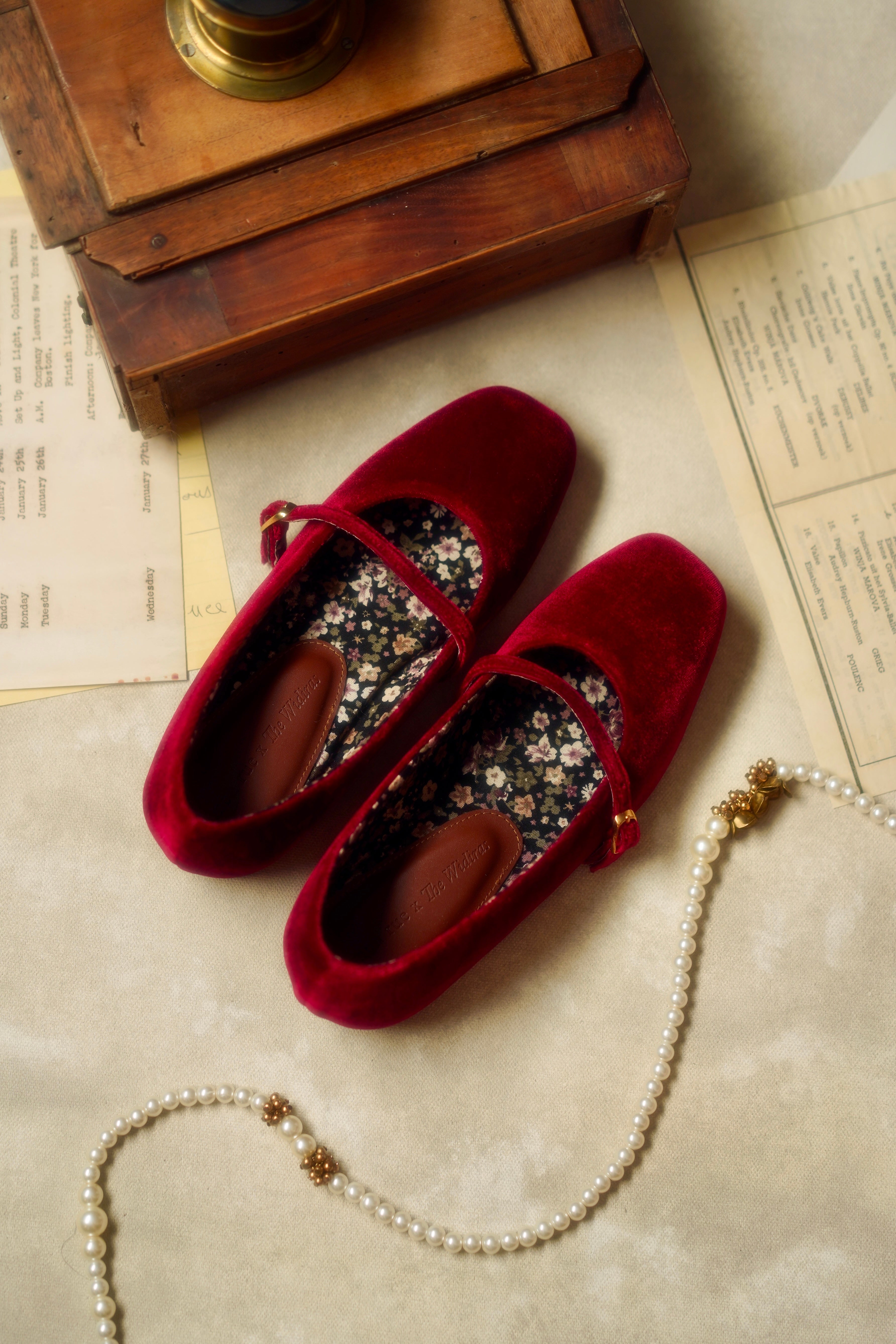 Mary Jane Flats in Red
