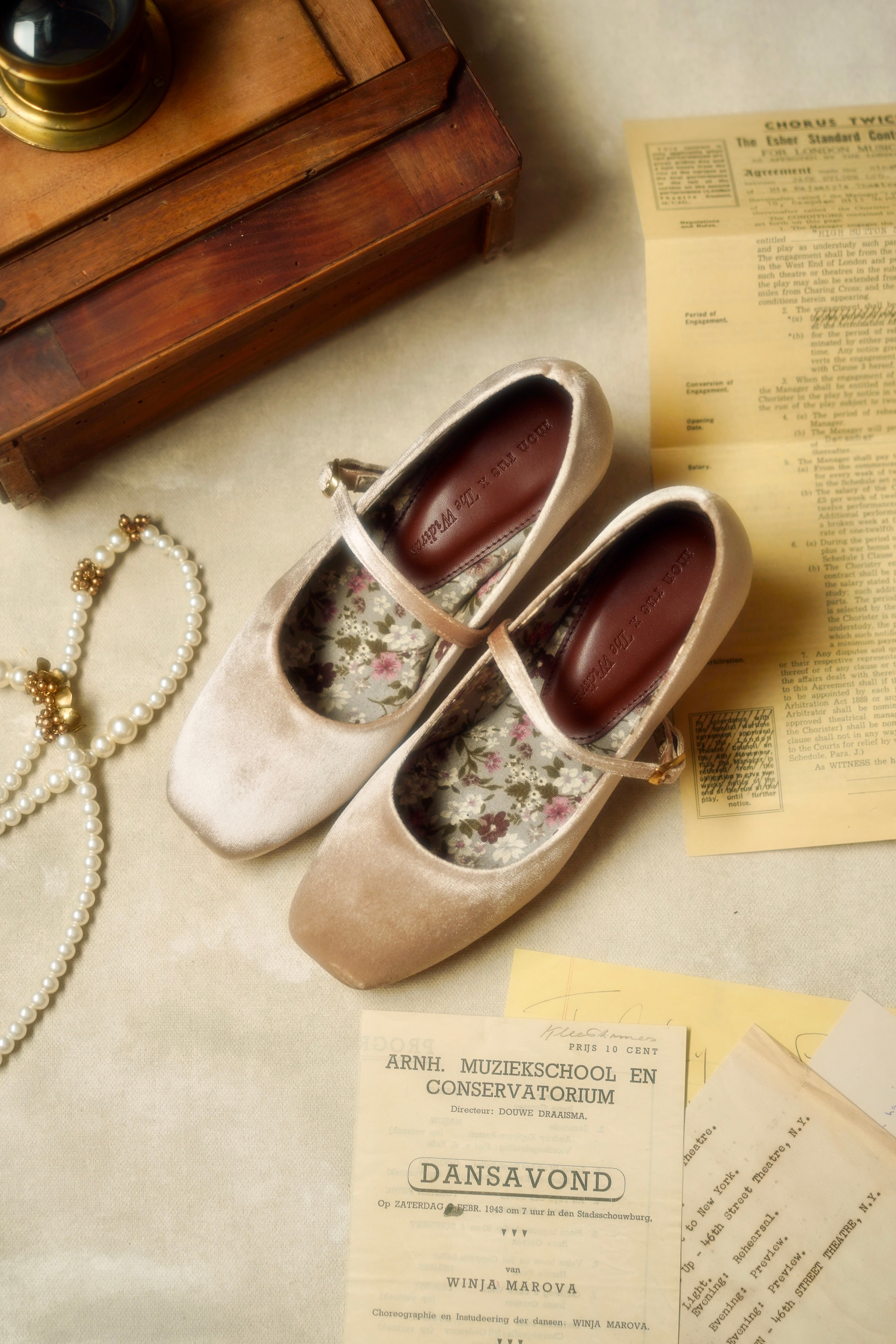 Mary Jane Flats in Cream