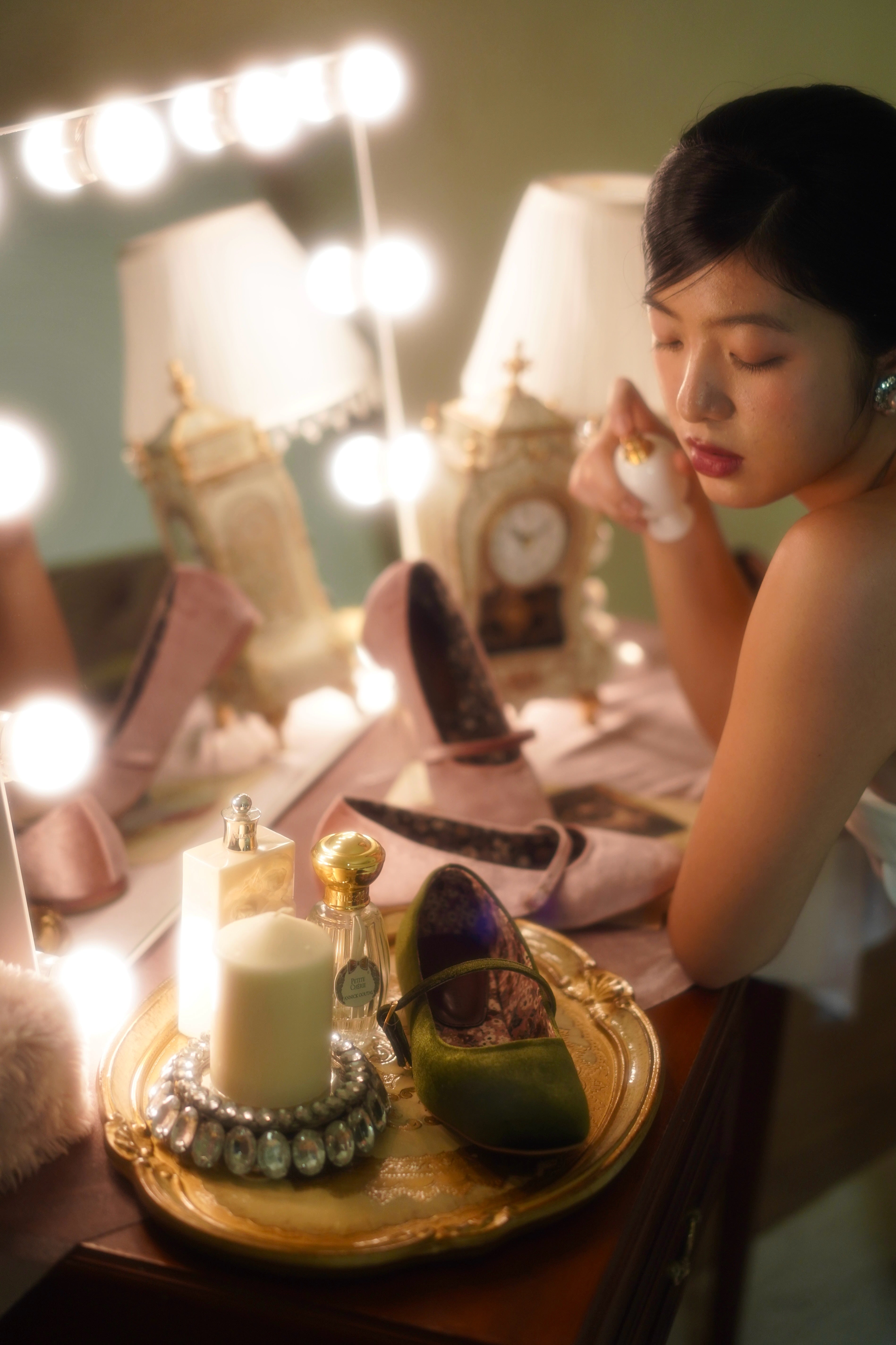 Mary Jane Flats in Green