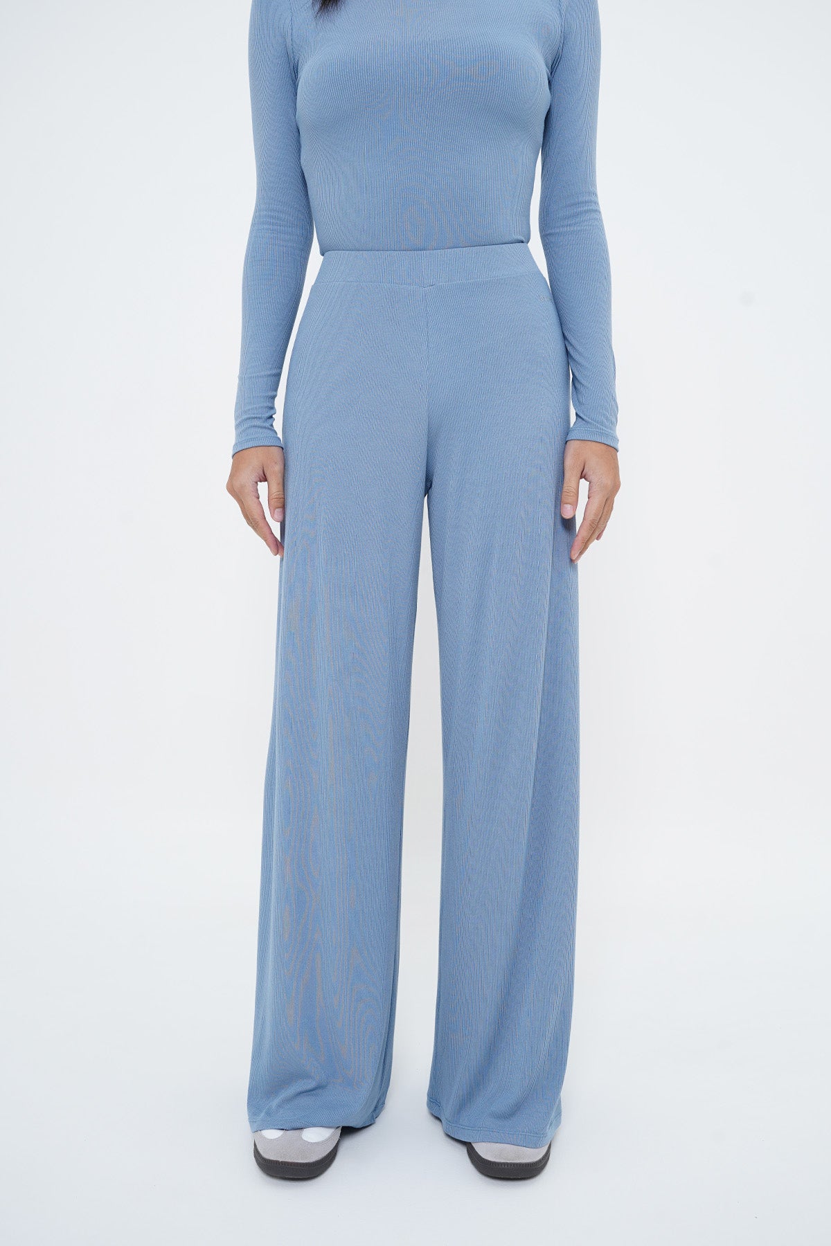 Comfort Ribbed Pants in Sea Blue - Restock