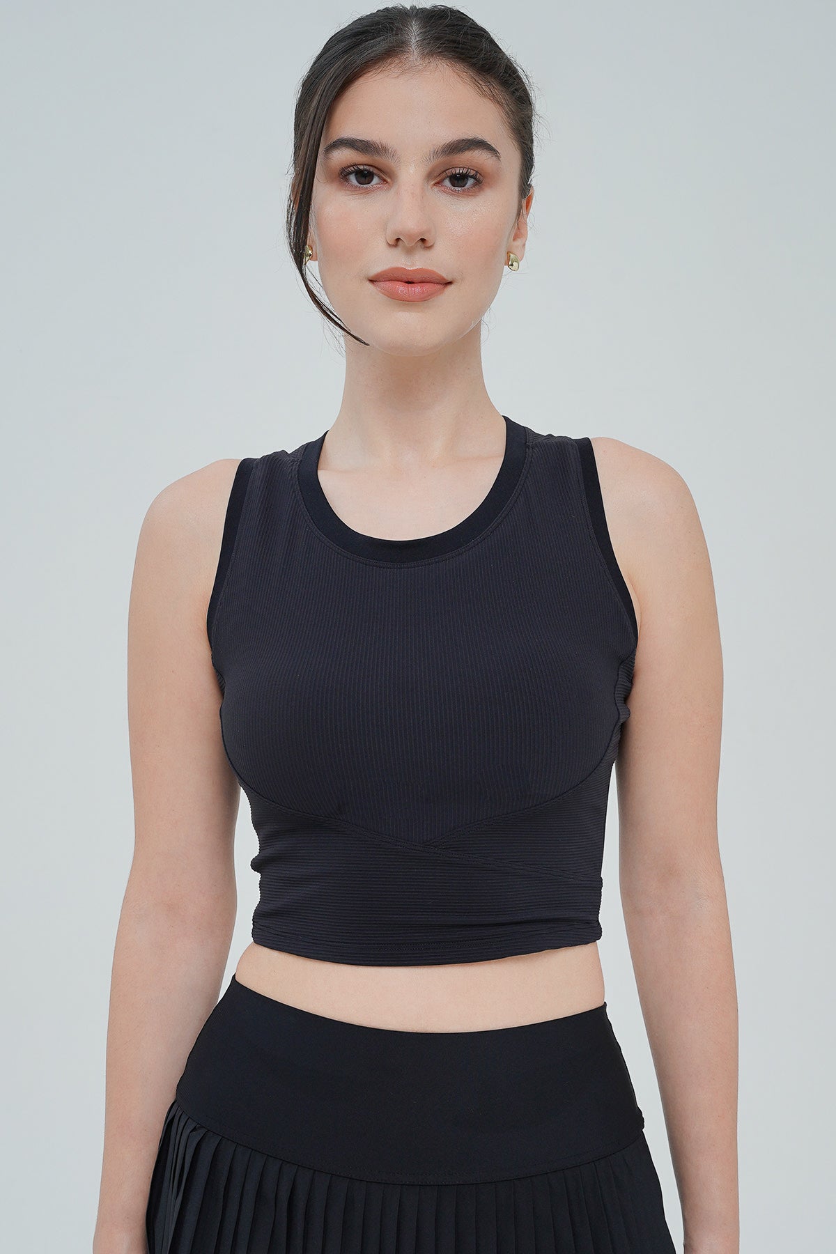 Muse Ribbed Bra Top in Black