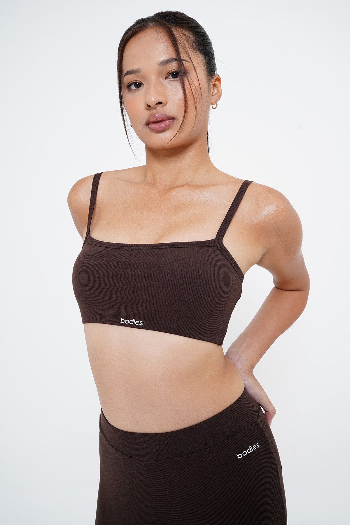 Real Ribbed Bra Top in Espresso