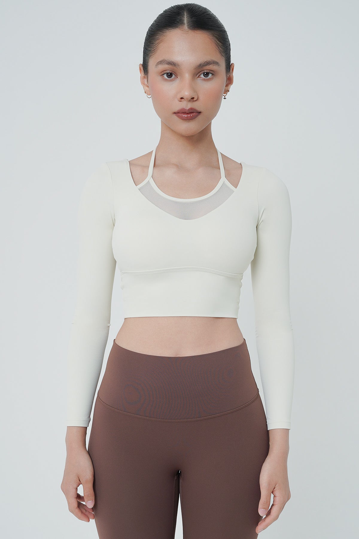 Ignite Long Sleeve Bra Top in Ivory