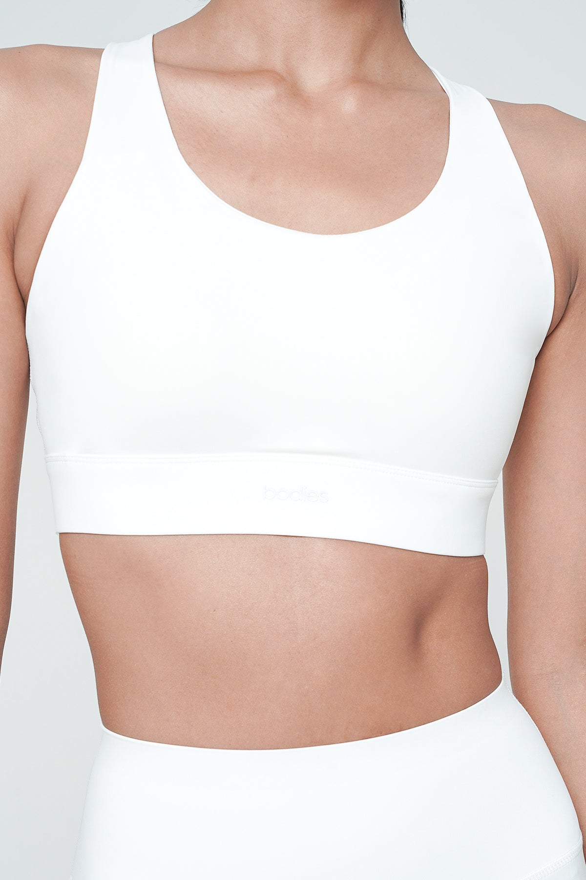 Split High Impact Bra in White