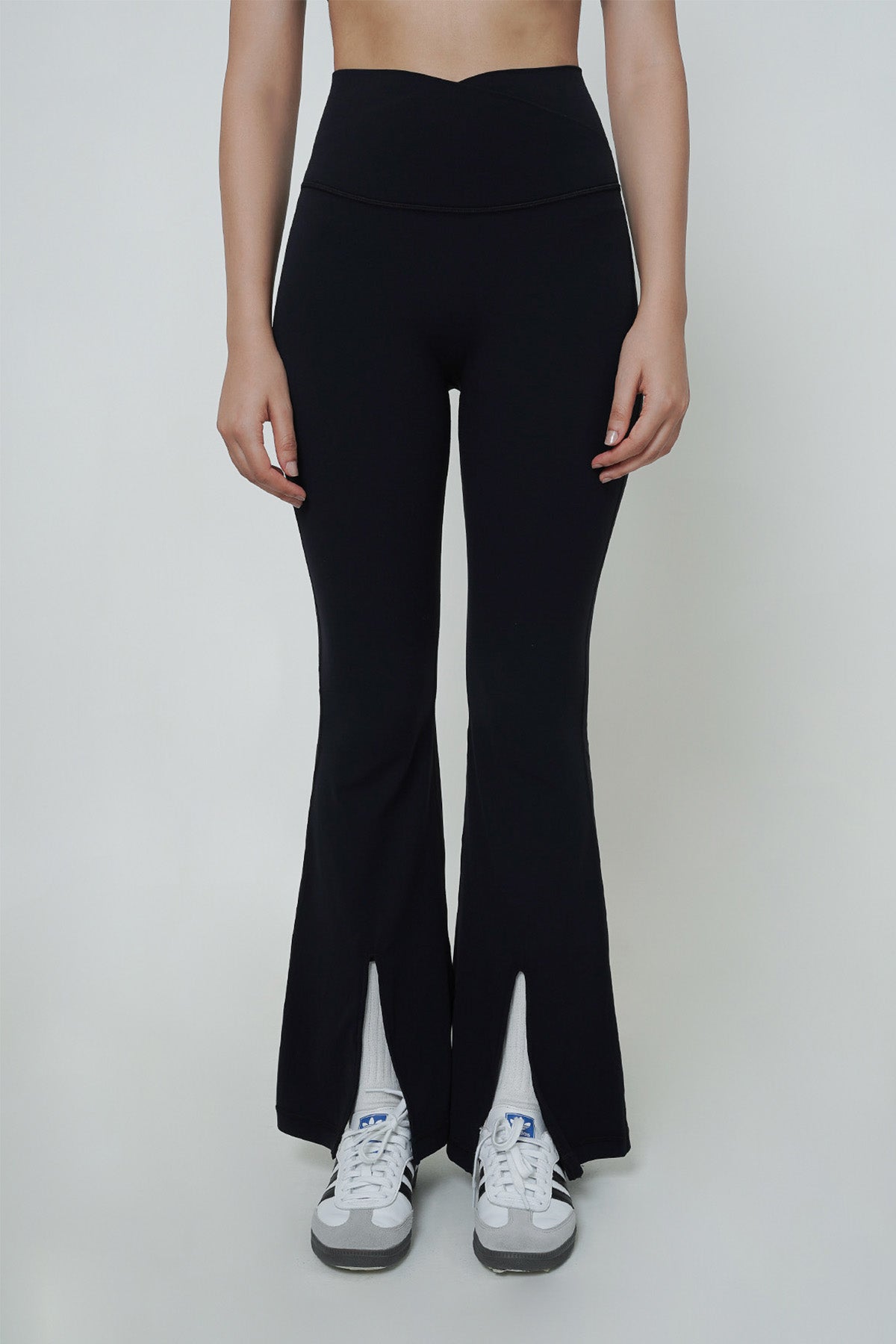 Ideal Slit Flare Pants in Black (Bestseller)