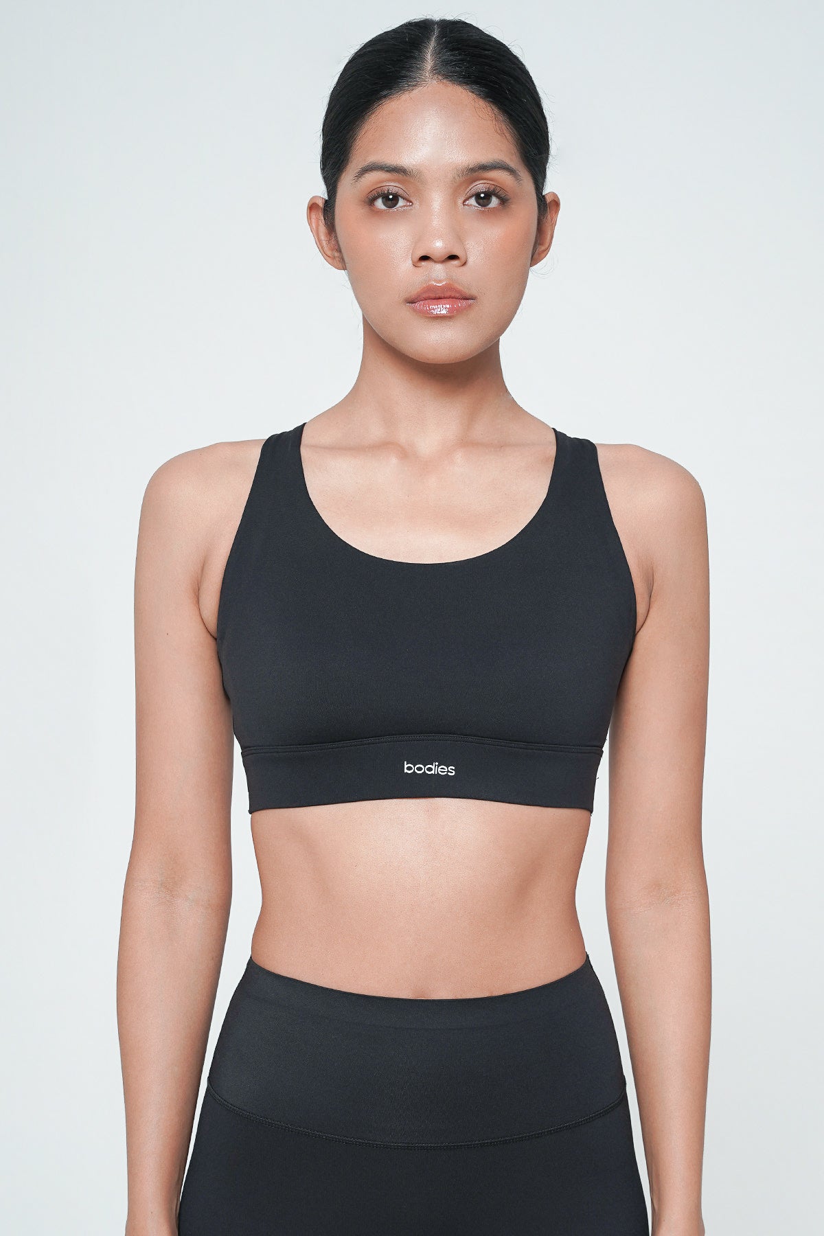 Split High Impact Bra in Black