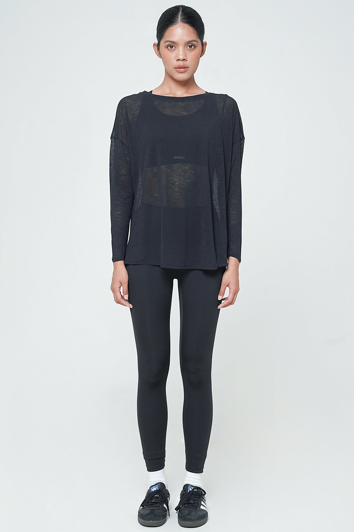 Frequency Long Sleeve Top in Black