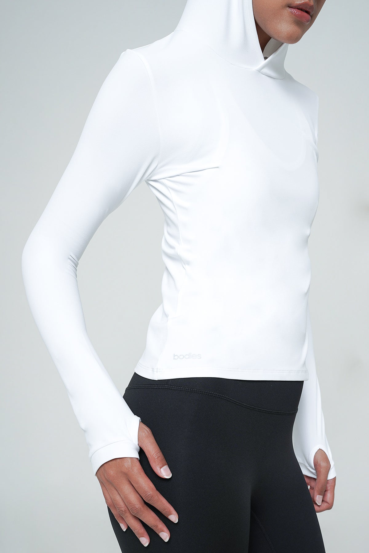 Fond Hoodie Sleeve Top in White