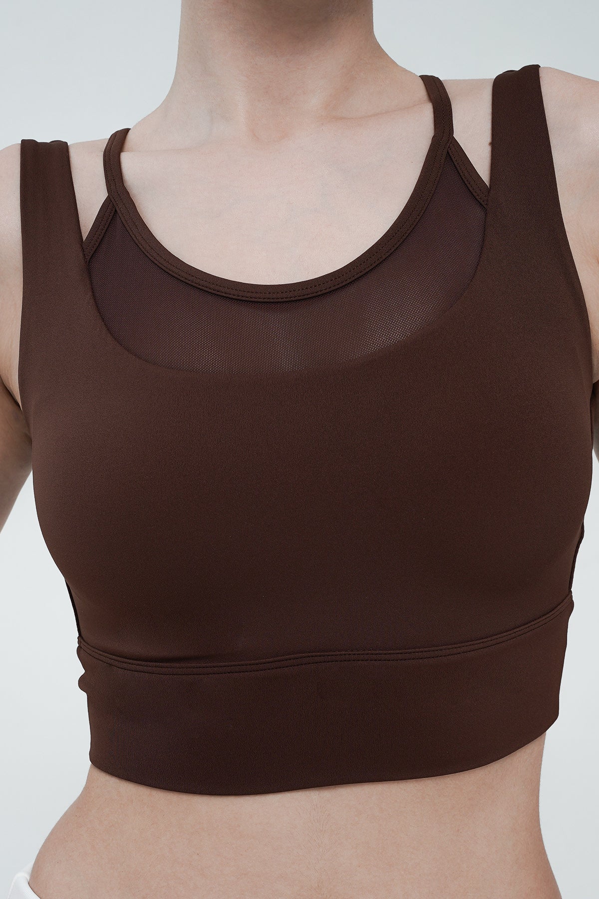 Iso Double Layered Bra in Coffee