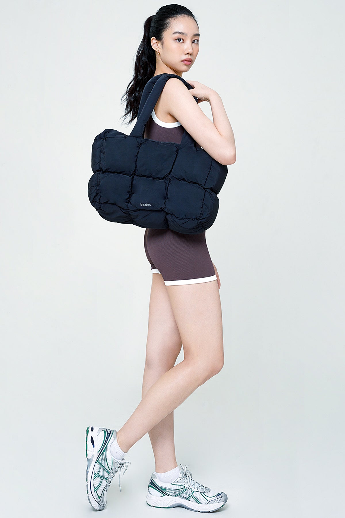 Block Puffy Bag in Black-Restock