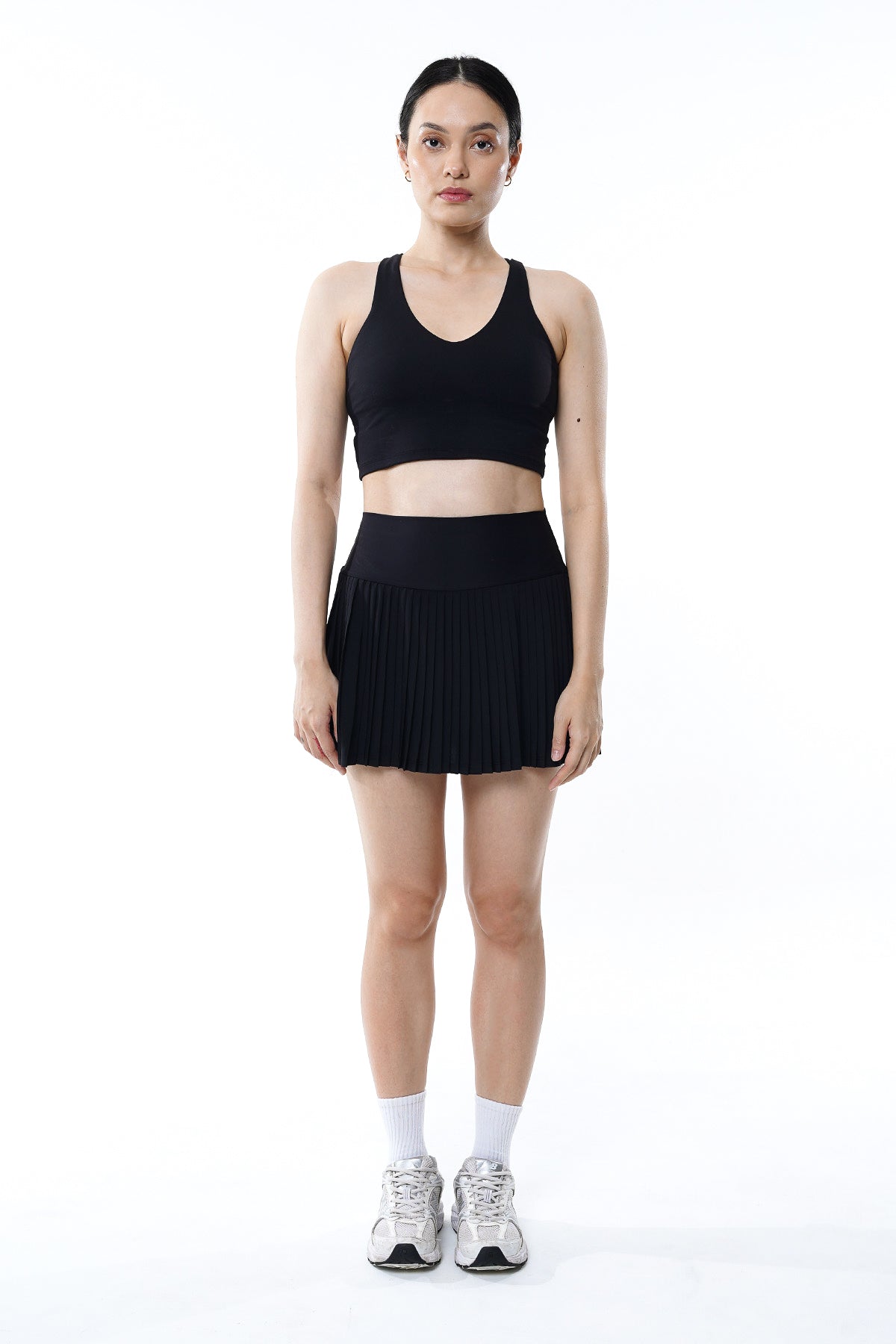 Lavish Pleated Tennis Skirt in Black