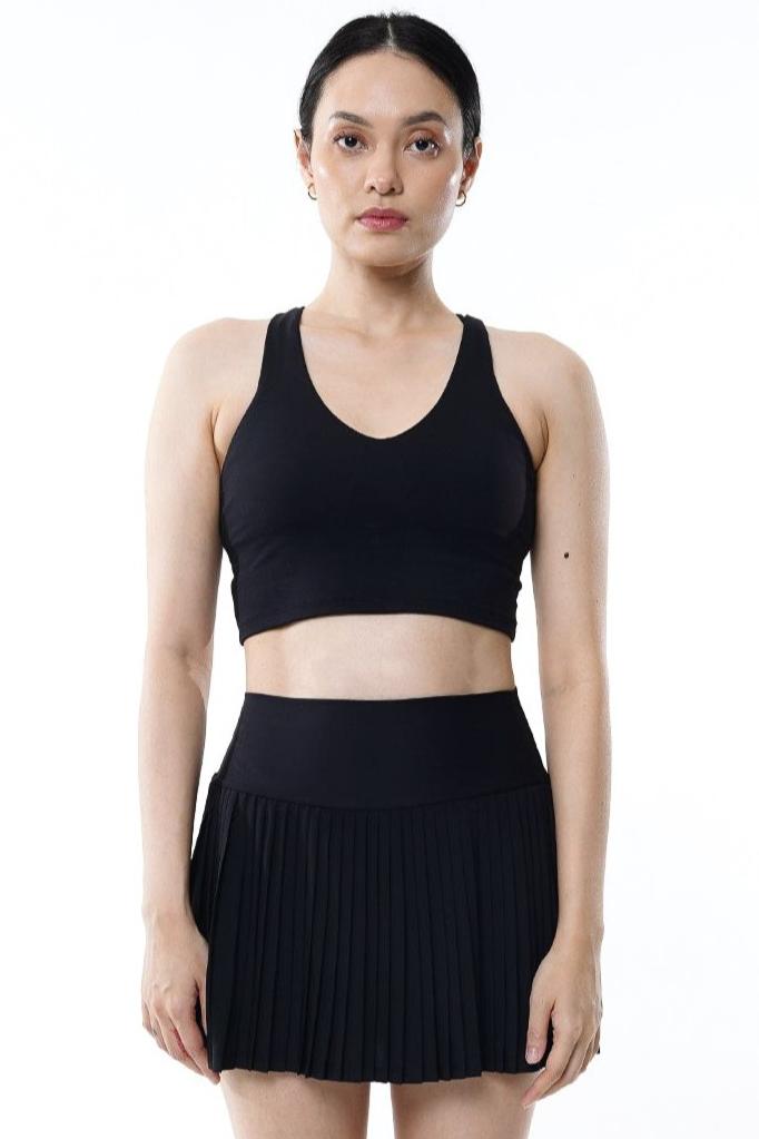 Lavish Pleated Tennis Skirt in Black - Restock