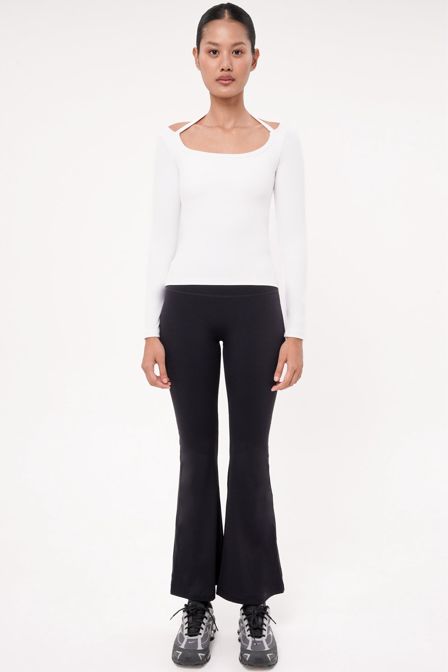 Solace Long Sleeve Bra Top in White