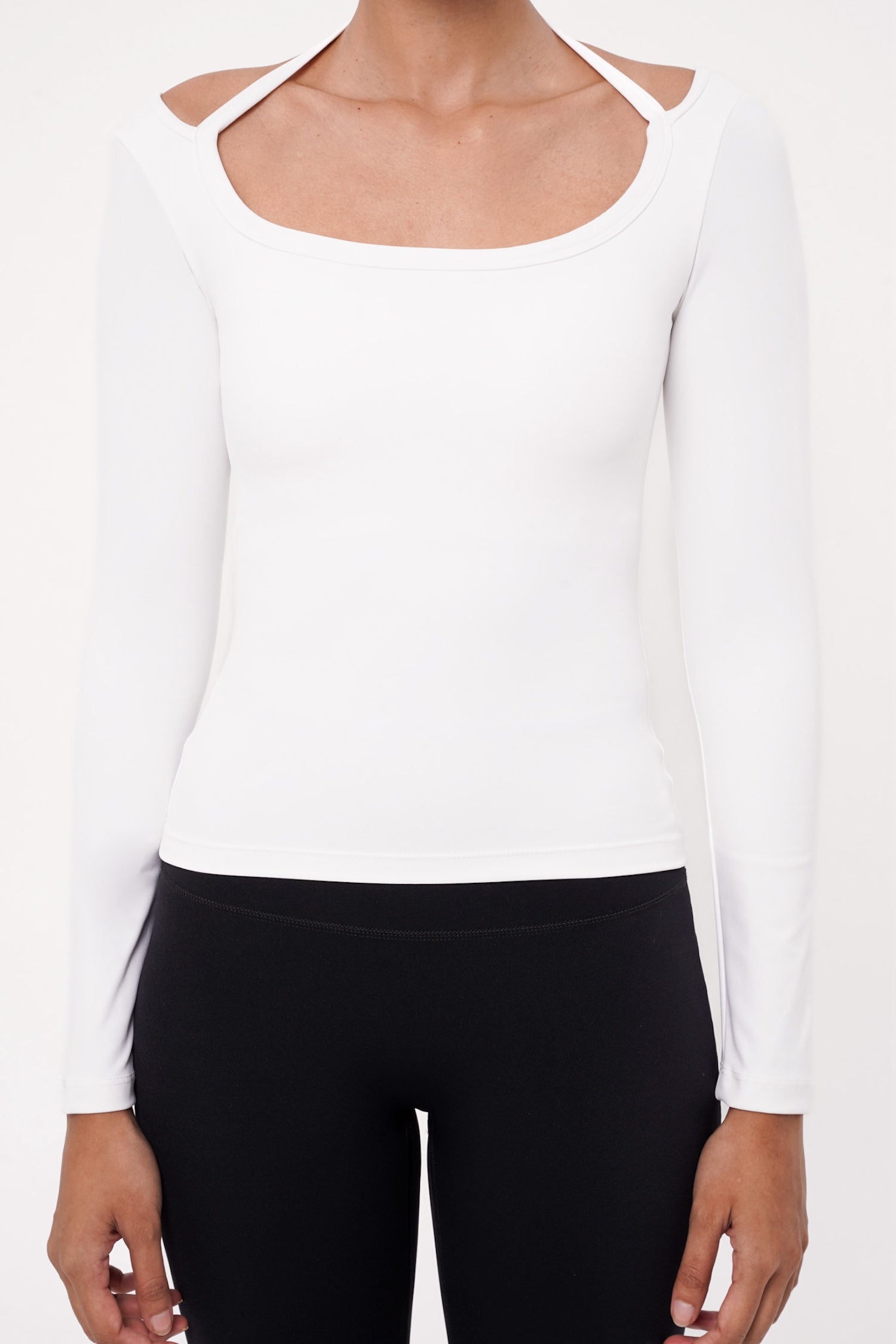 Solace Long Sleeve Bra Top in White
