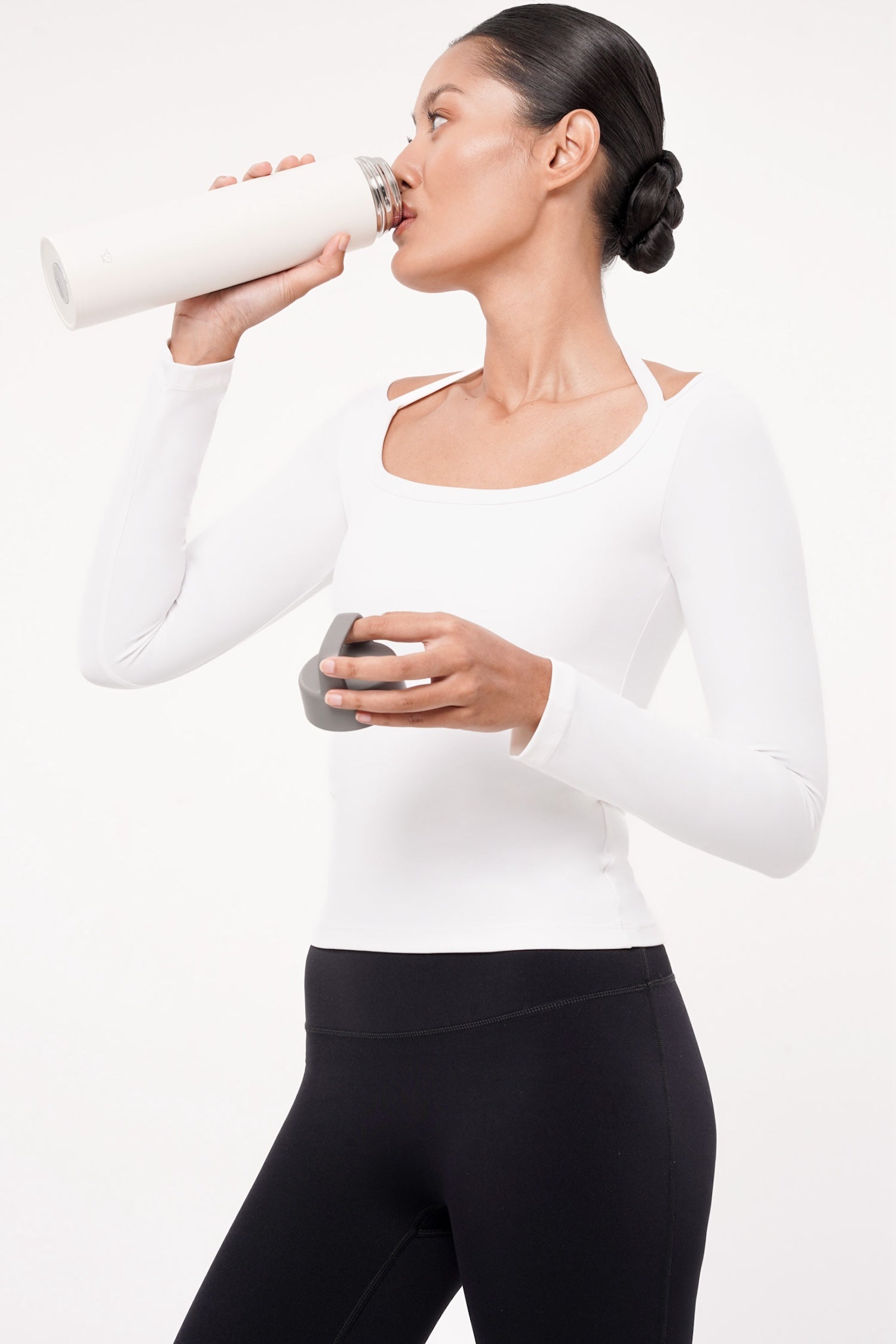 Solace Long Sleeve Bra Top in White