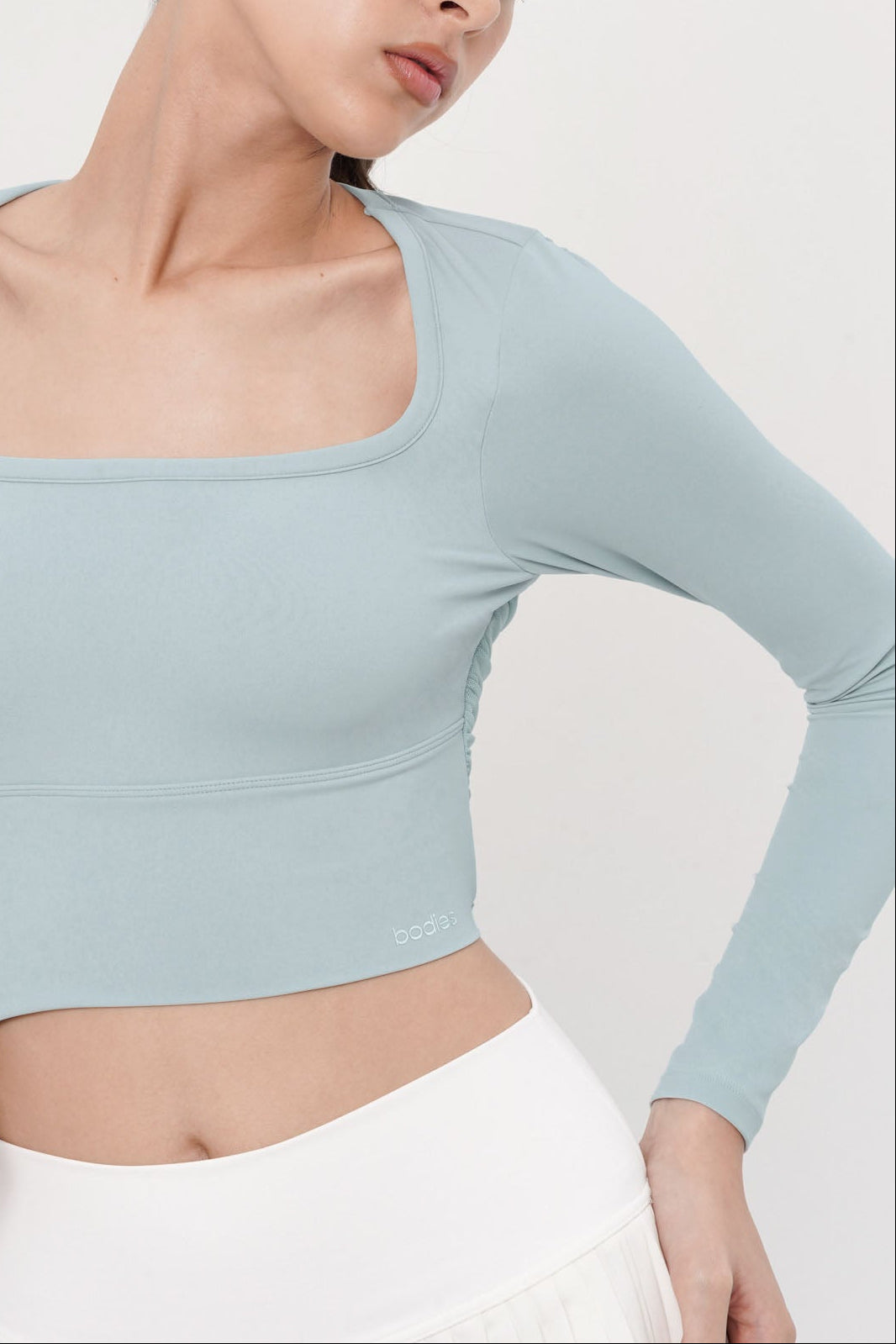 Restore Long Sleeve Bra Top in Baby Blue